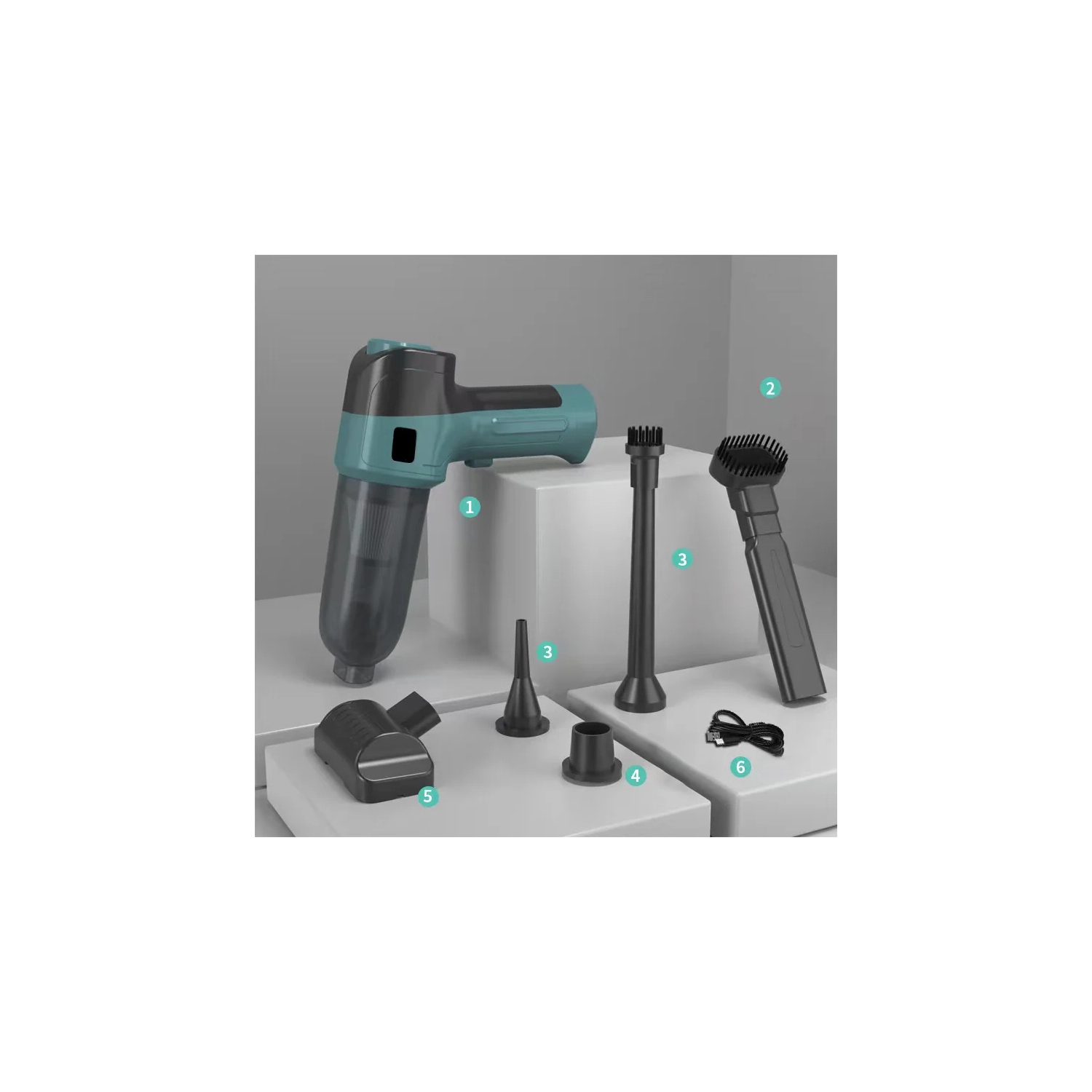 Wireless Charging Vacuum Cleaner Portable Handheld Household Car Use Strong Suction High Power Vacuum Cleaner Small Mini Cordless, Blue Vacuum