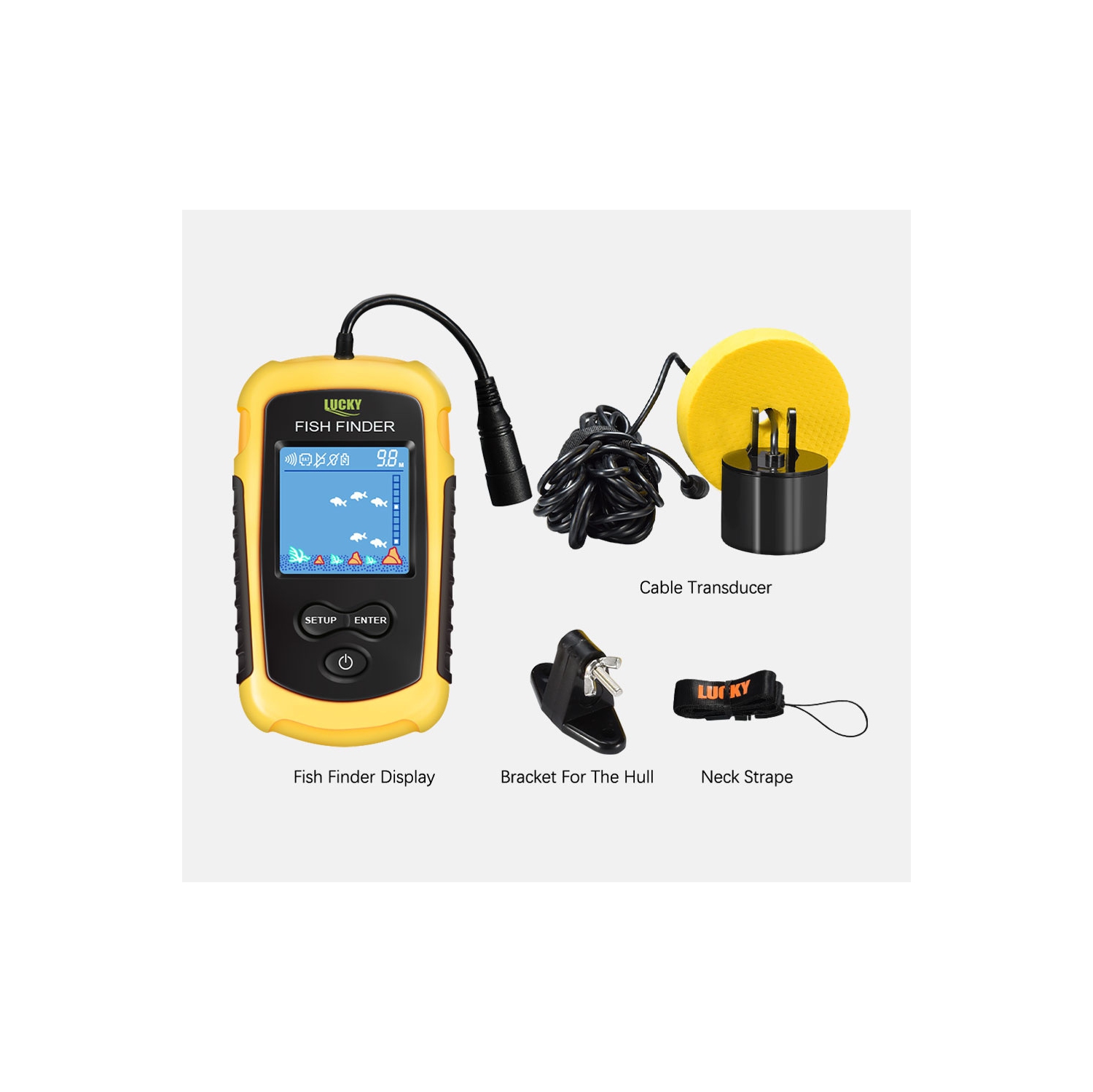 Détecteur de sonar câblé échosondeur pour la pêche, échosondeur portatif, écran LCD pour la pêche - 200 kHz