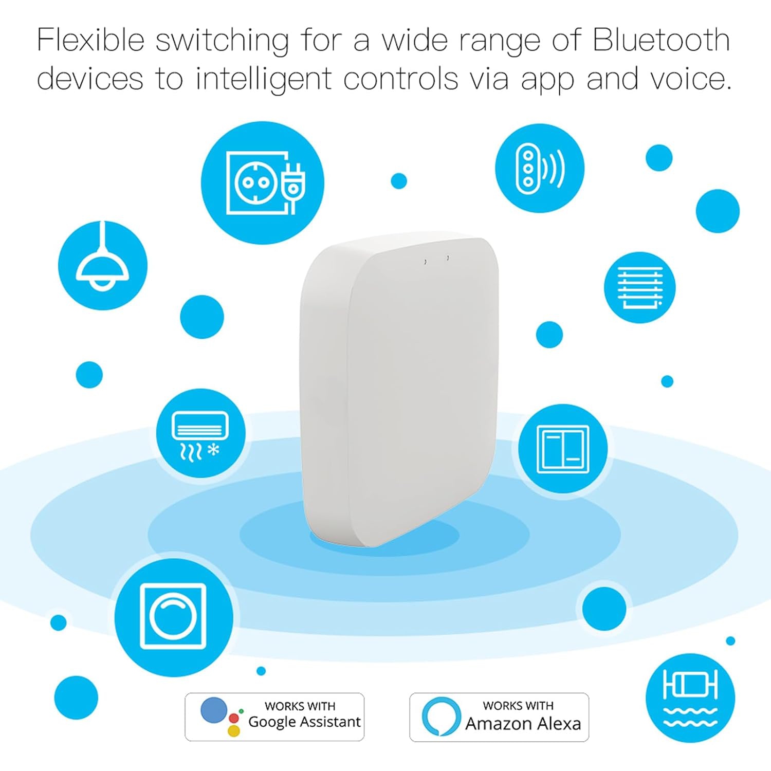 Passerelle sans fil pour maison intelligente Tuya, télécommande de l'application Square minutage Maison intelligente avec fil, télécommande Smart