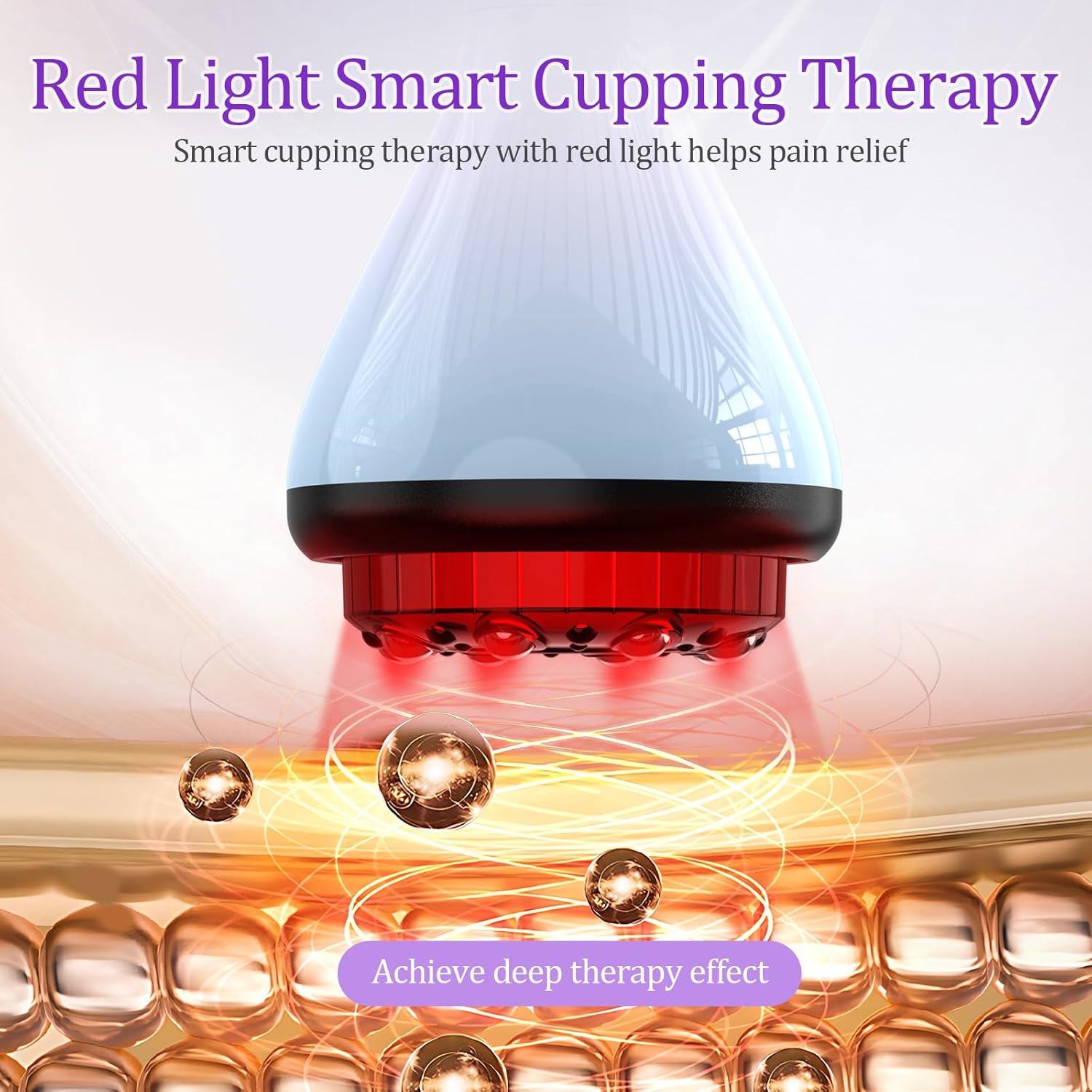 Smart Cupping Therapy, Appareil de massage électrique Cupping Therapy avec lumière rouge, Appareil de massage électrique multifonction pour soulager