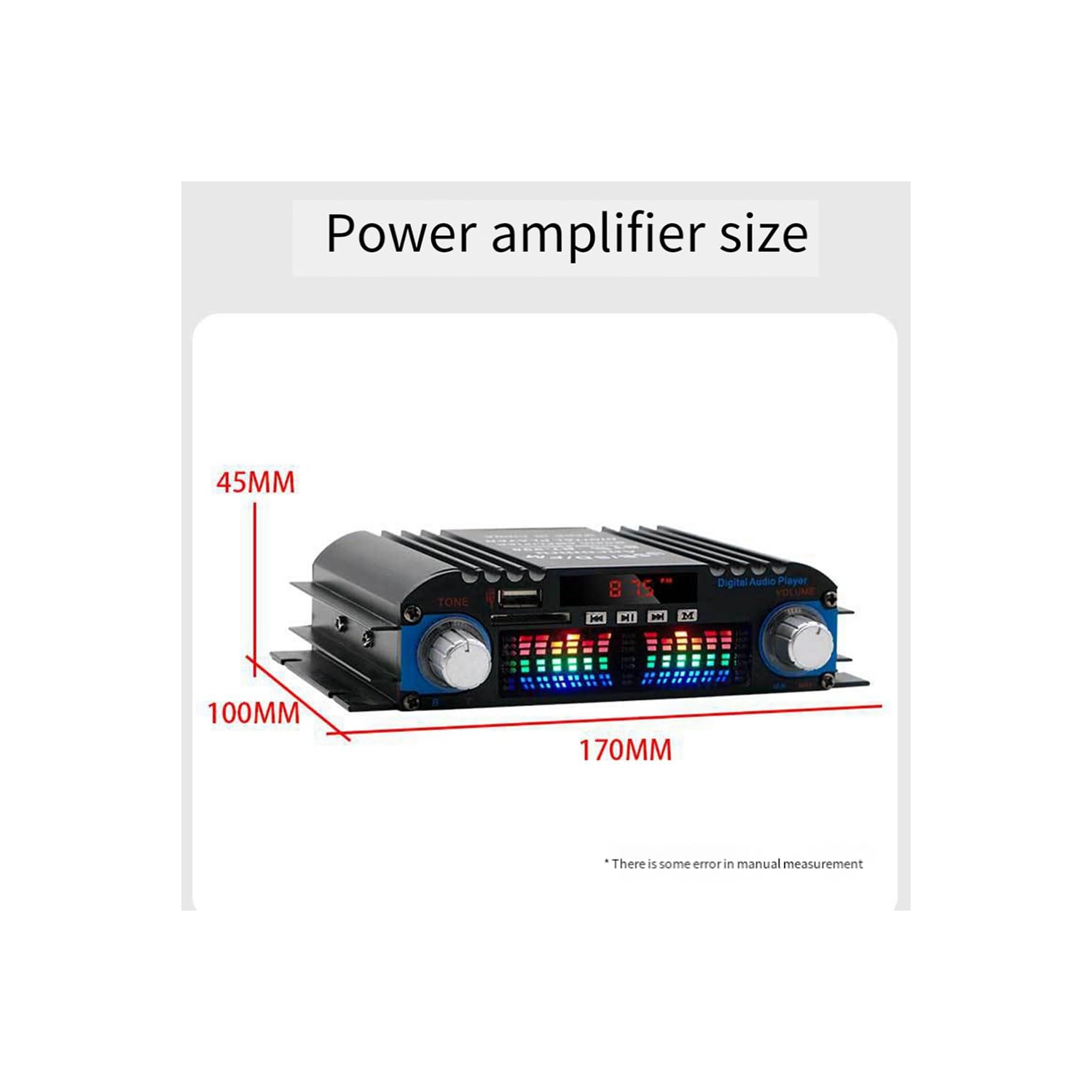 Mini-amplificateur audio haute puissance Bluetooth 4 canaux pour l'auto 60&nbsp;W Mini récepteur audio stéréo haute fidélité idéal pour le