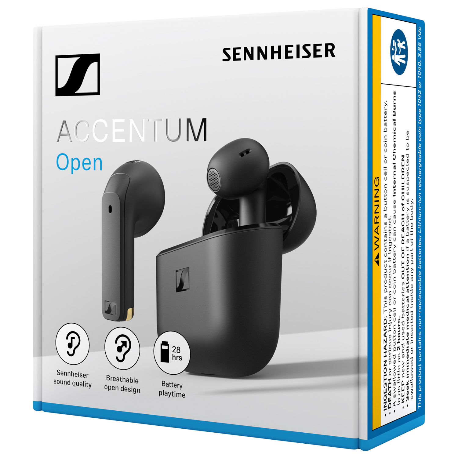 Sennheiser ACCENTUM Open In-Ear True Wireless Earbuds - Black