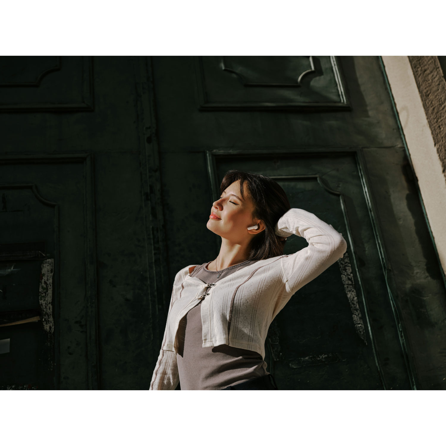 Écouteurs boutons 100 % sans fil ACCENTUM Open de Sennheiser - Crème