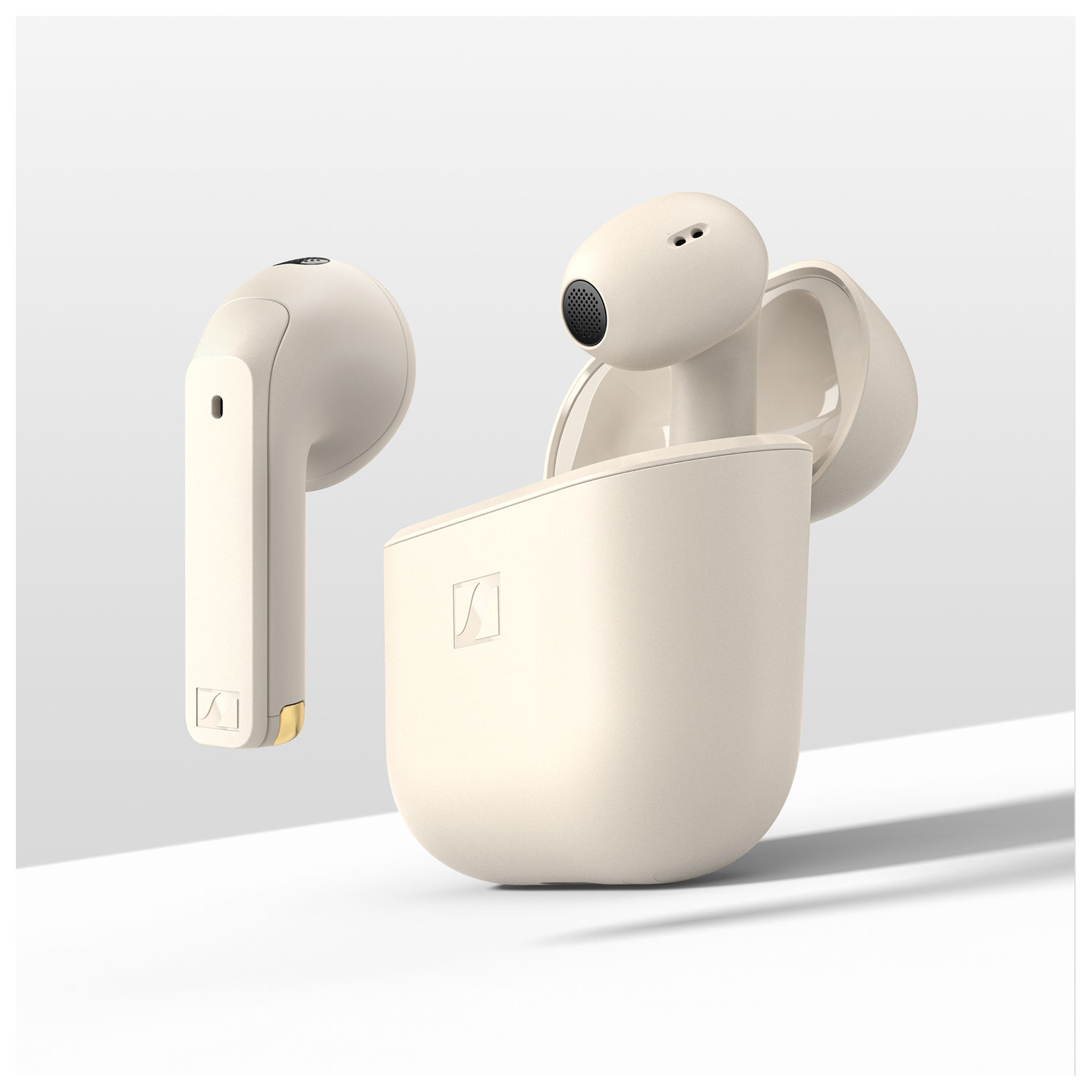 Écouteurs boutons 100 % sans fil ACCENTUM Open de Sennheiser - Crème