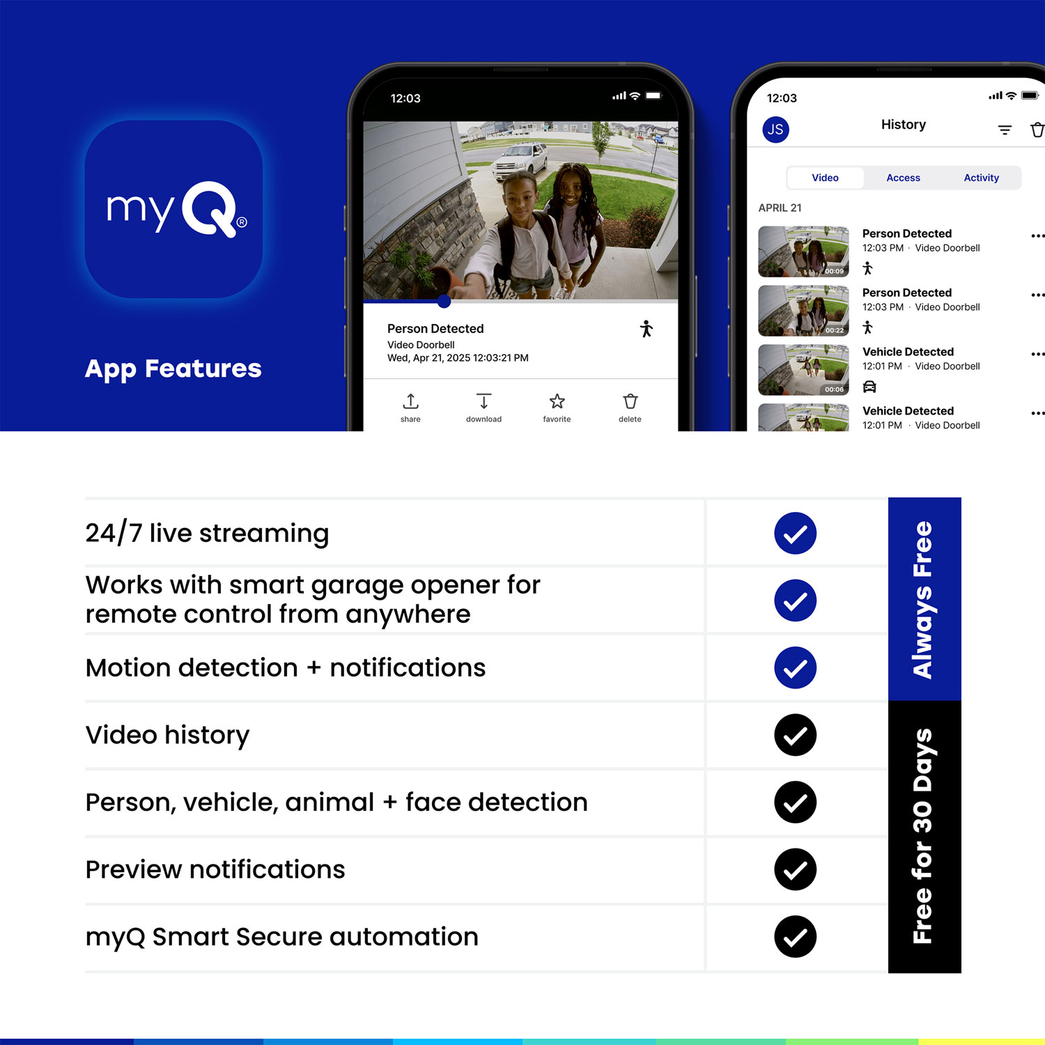 Chamberlain myQ Wi-Fi Video Doorbell - Black