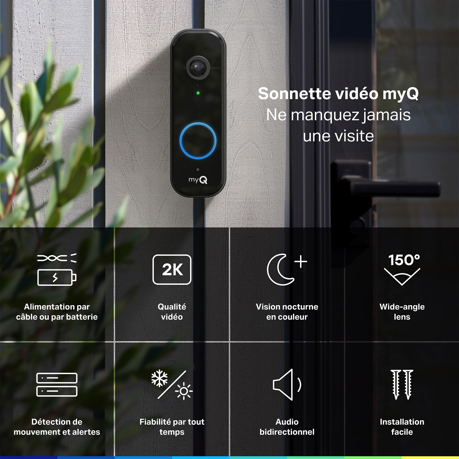 Chamberlain myQ Wi-Fi Video Doorbell - Black