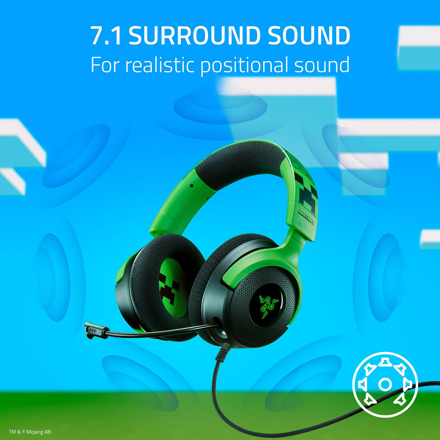 Razer Kraken V4 X Gaming Headset - Minecraft