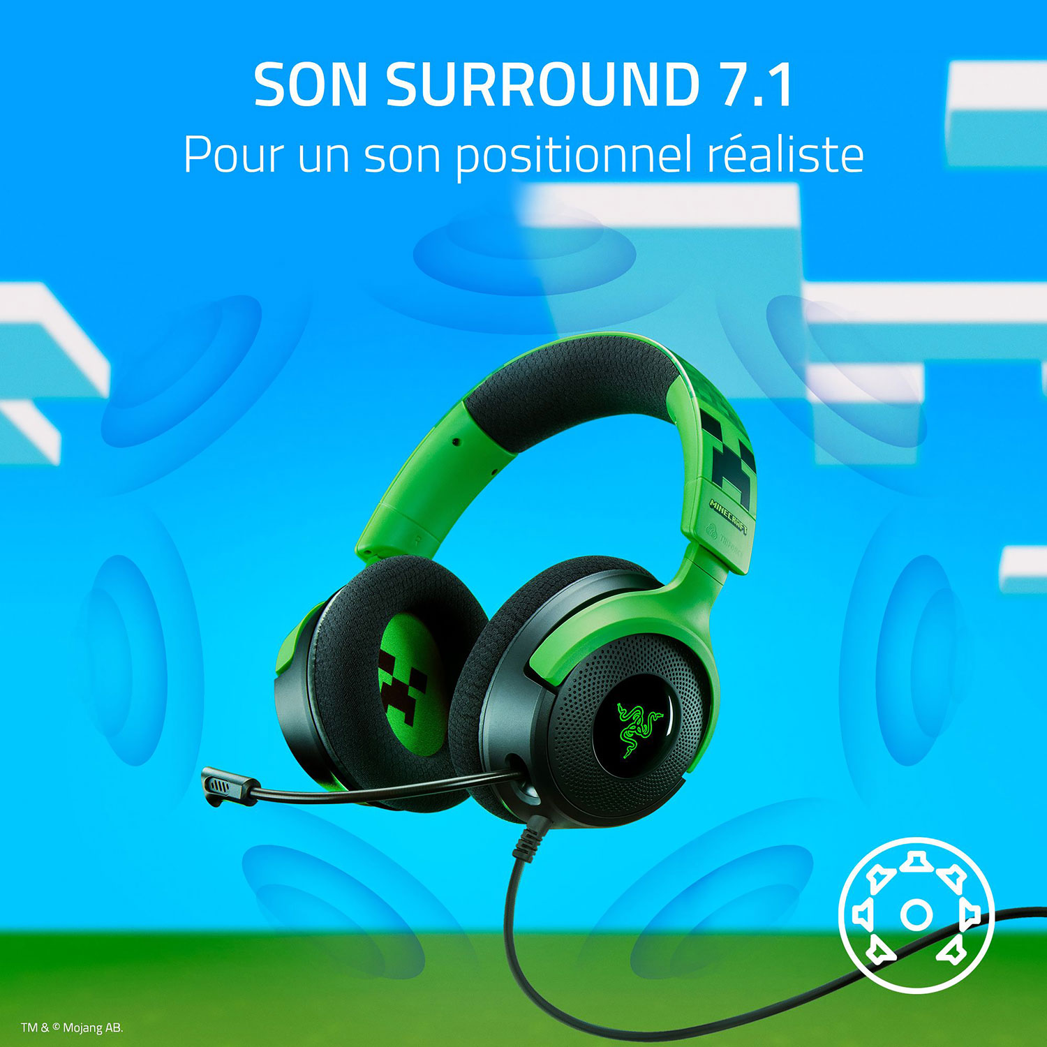 Razer Kraken V4 X Gaming Headset - Minecraft