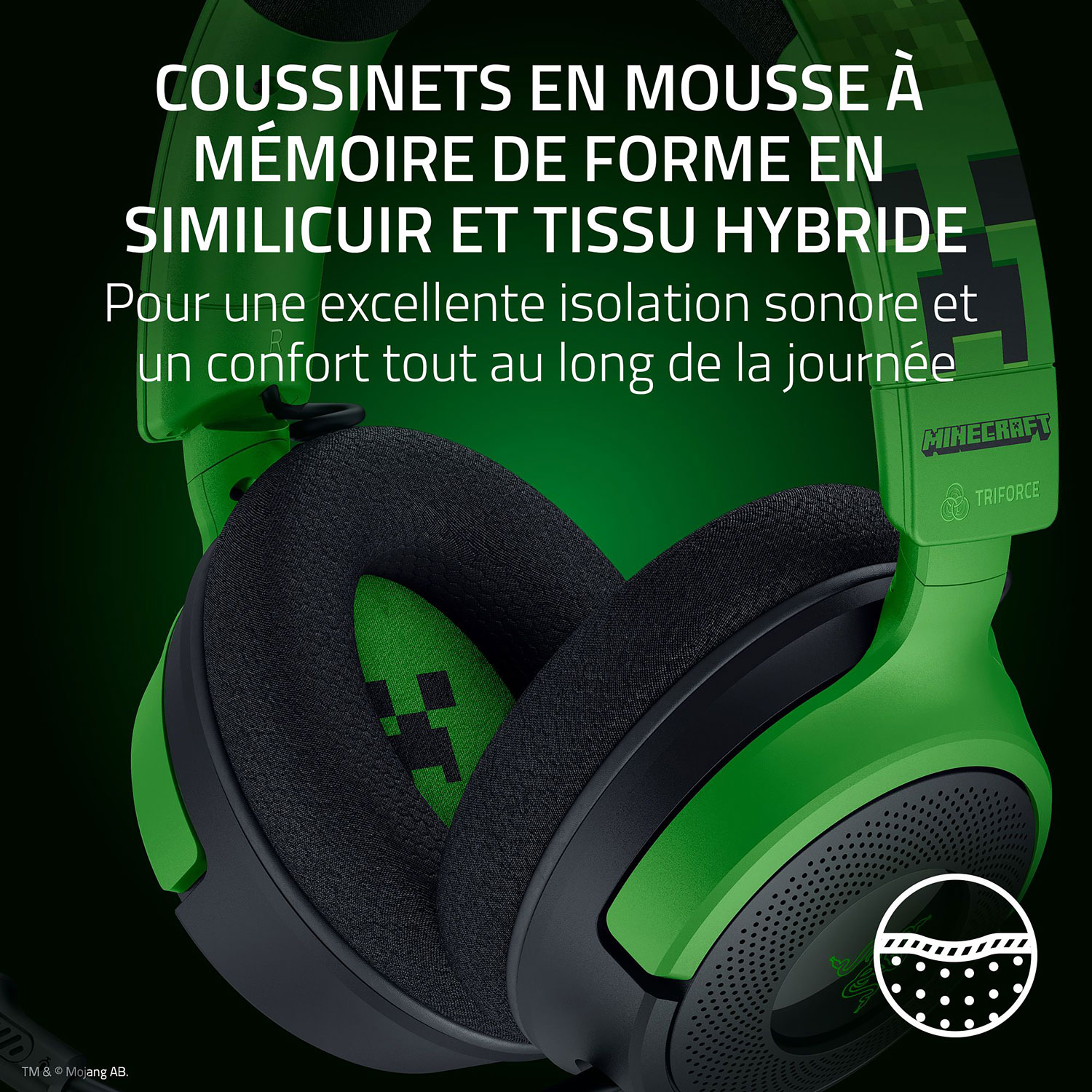 Razer Kraken V4 X Gaming Headset - Minecraft