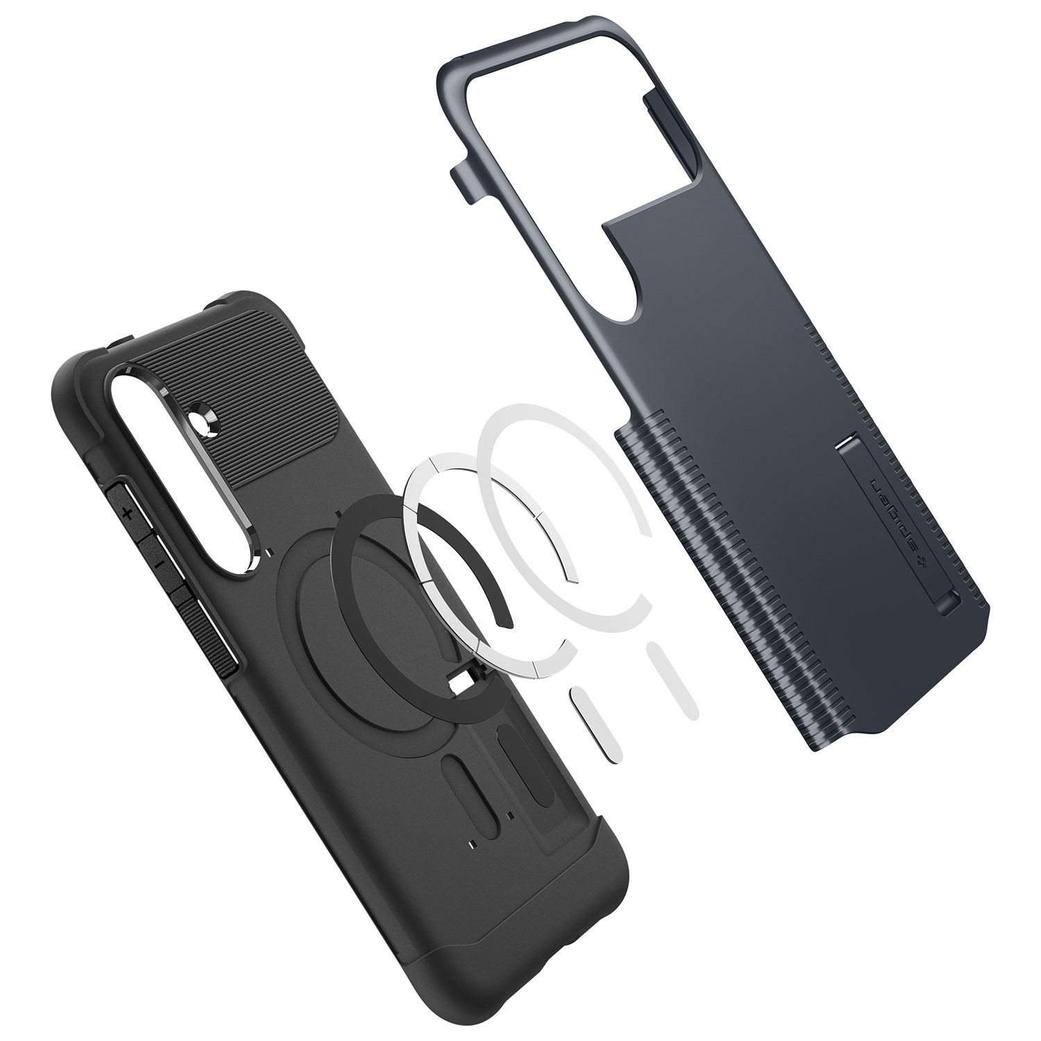 Étui rigide ajusté Slim Armor MagFit de Spigen pour Galaxy S25 FE - Ardoise métallique