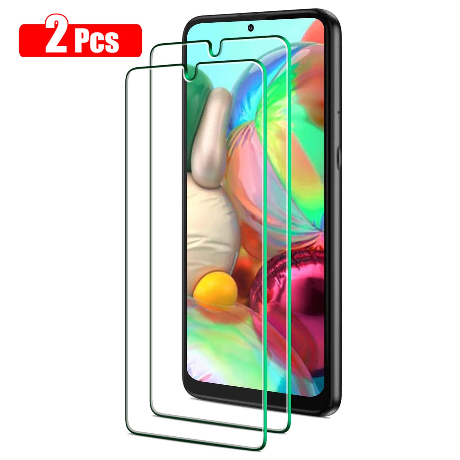 Verre trempé pour Galaxy A71 de Samsung Protecteur d'écran HD 9H antirayure, sans bulles, protecteur d'écran tactile précis [paquet de 2]