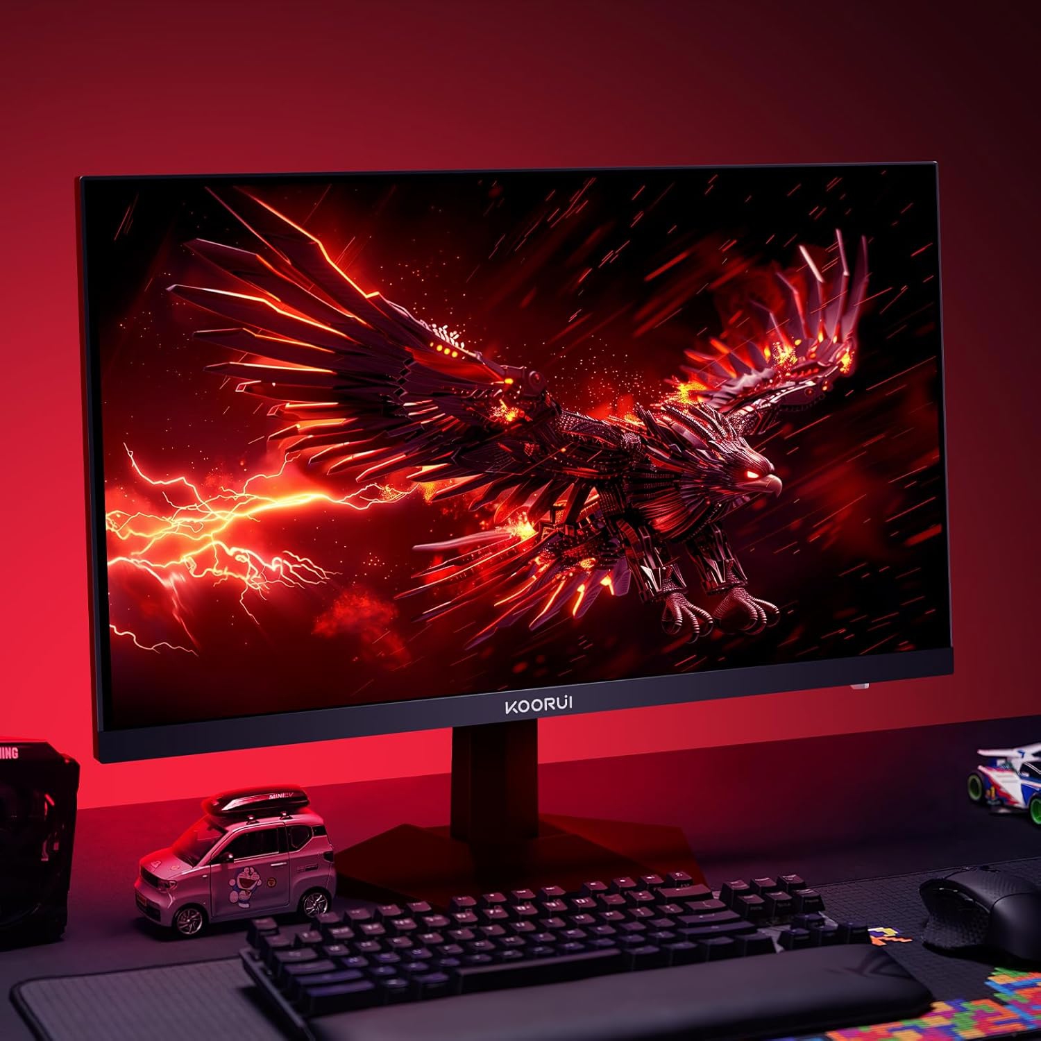 KOORUI 24 Inch IPS Gaming Monitor, FHD 1920×1080p,165Hz 200Hz ,1ms Adaptive Sync DCI-P3 90% Color Gamut, HDR400, 2 x HDMI 2.0, DisplayPort 1.4, Tilt