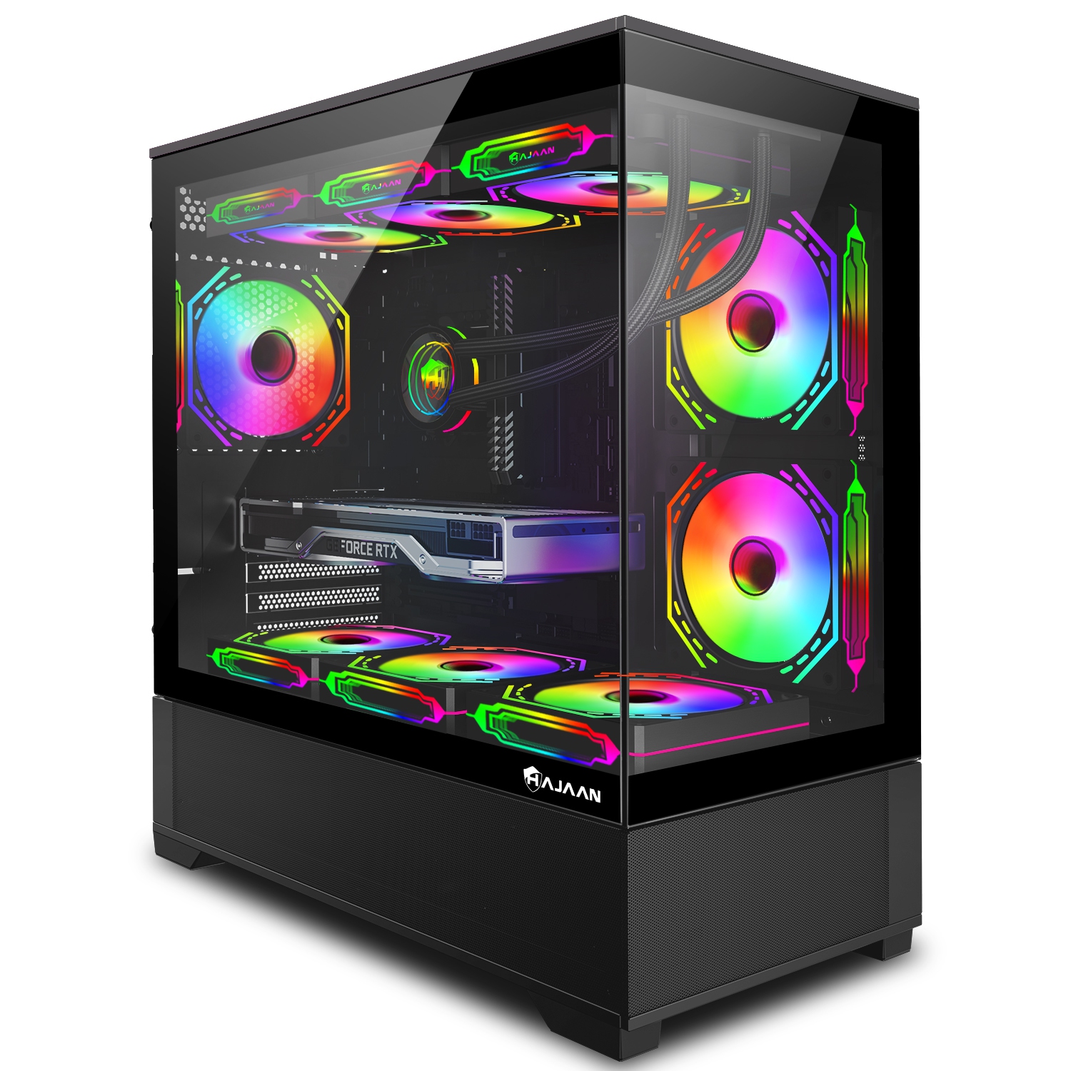 HAJAAN SuperX Gaming PC Desktop Tower – AMD Ryzen 5 5600X Processor 3.7 GHz, NVIDIA RTX 5060 8GB GDDR7, 32GB DDR4 RAM, 1TB NVME SSD, 650W PSU, Wi-Fi, Windows 11 Pro
