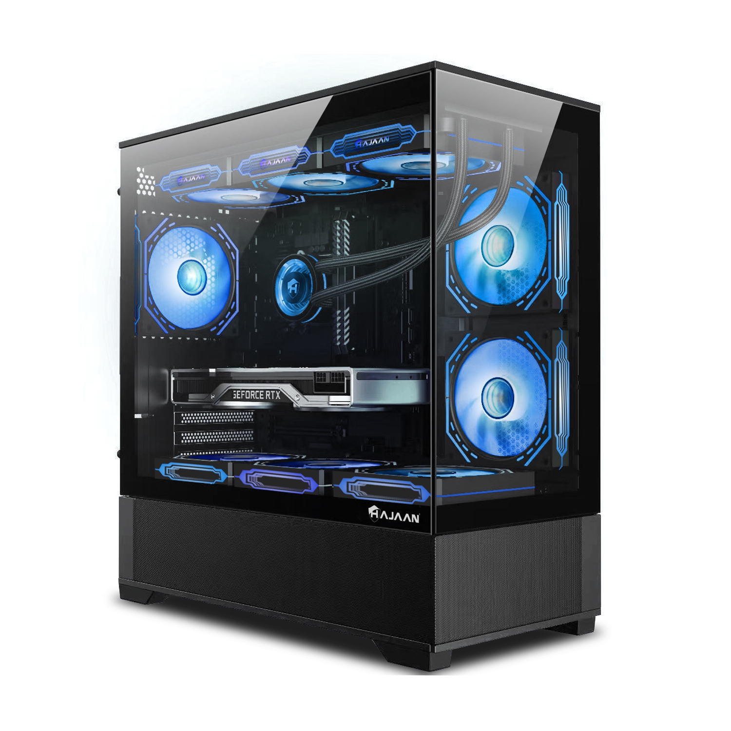 HAJAAN SuperX Gaming PC Desktop Computer – AMD Ryzen 7 5700X Processor 3.4 GHz, NVIDIA RTX 5060 8GB GDDR7, 32GB DDR4 RAM, 1TB NVME SSD, 650W PSU,