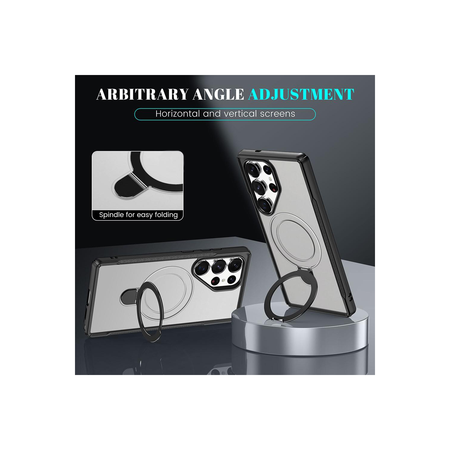 Étui magnétique pour téléphone XCRS Vivid avec béquille rotative invisible, étui MagSafe pour Samsung Galaxy S25 Ultra