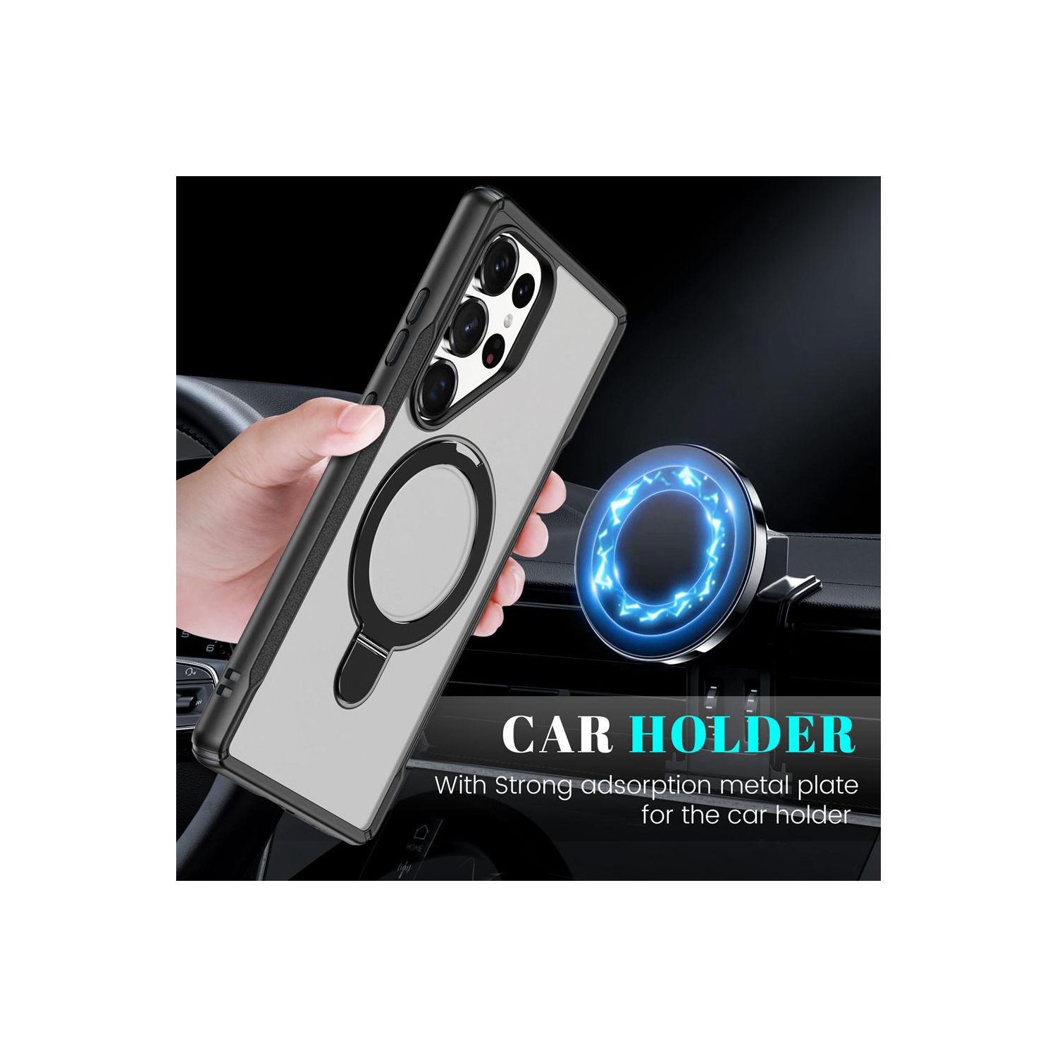 Étui magnétique pour téléphone XCRS Vivid avec béquille rotative invisible, étui MagSafe pour Samsung Galaxy S25 Ultra