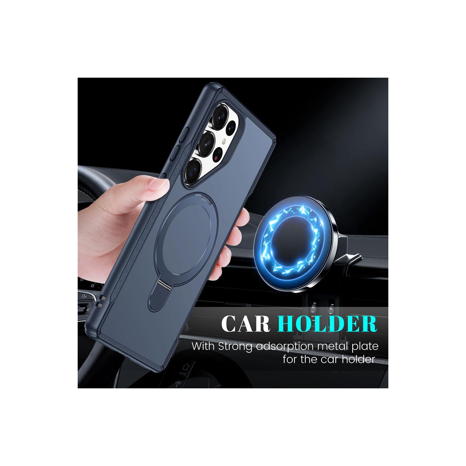 Étui magnétique pour téléphone XCRS Vivid avec béquille rotative invisible, étui MagSafe pour Samsung Galaxy S25 Ultra