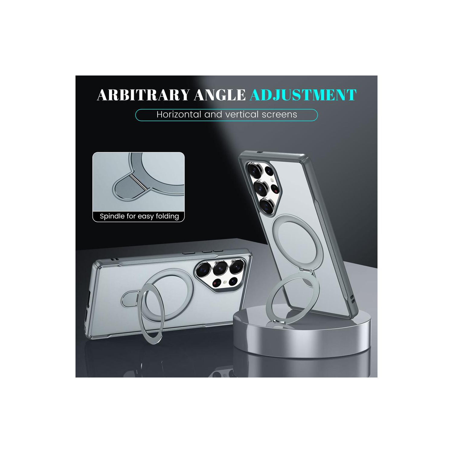 Étui magnétique pour téléphone XCRS Vivid avec béquille rotative invisible, étui MagSafe pour Samsung Galaxy S25 Ultra