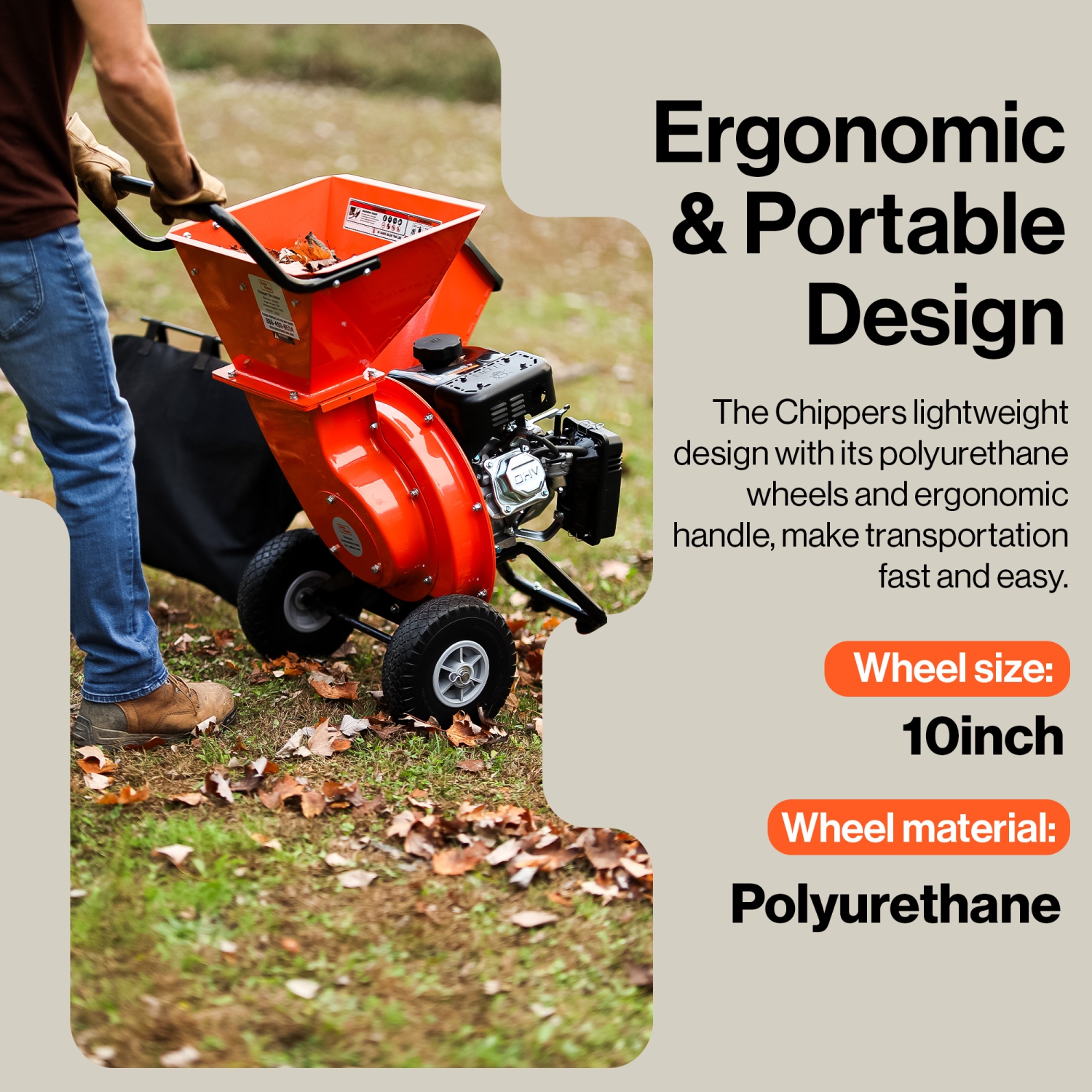 Déchiqueteuse à bois SuperHandy ultra robuste 3-en-1 multifonction 7 HP, capacité maximale de 3 po