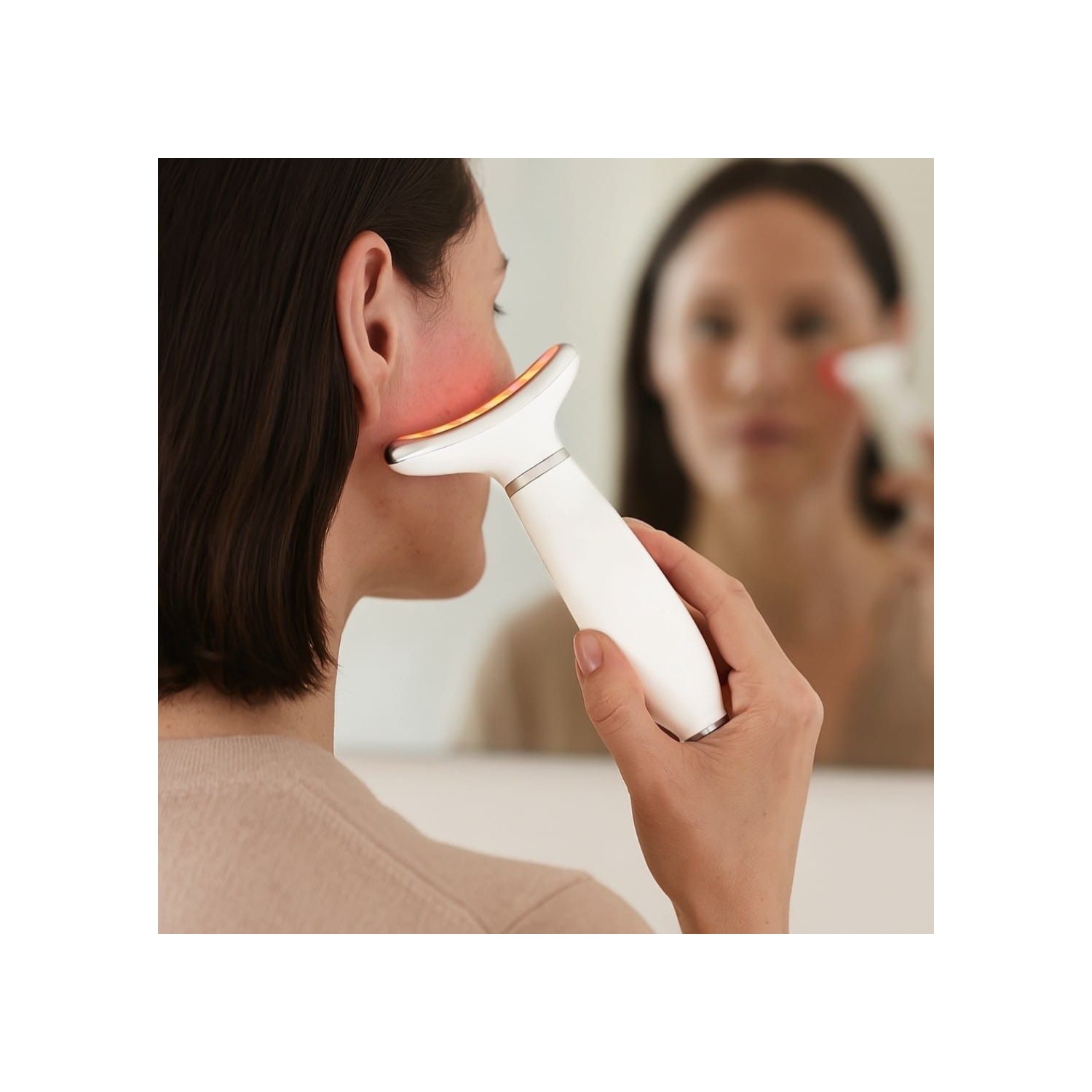 EZ-X LED Lift and Depuffing Wand- Anti Aging Red Light Therapy for Face, Neck and Under Eye- 4 Color LED- Cold Depuffing- Microcurrent- Hot and Cold