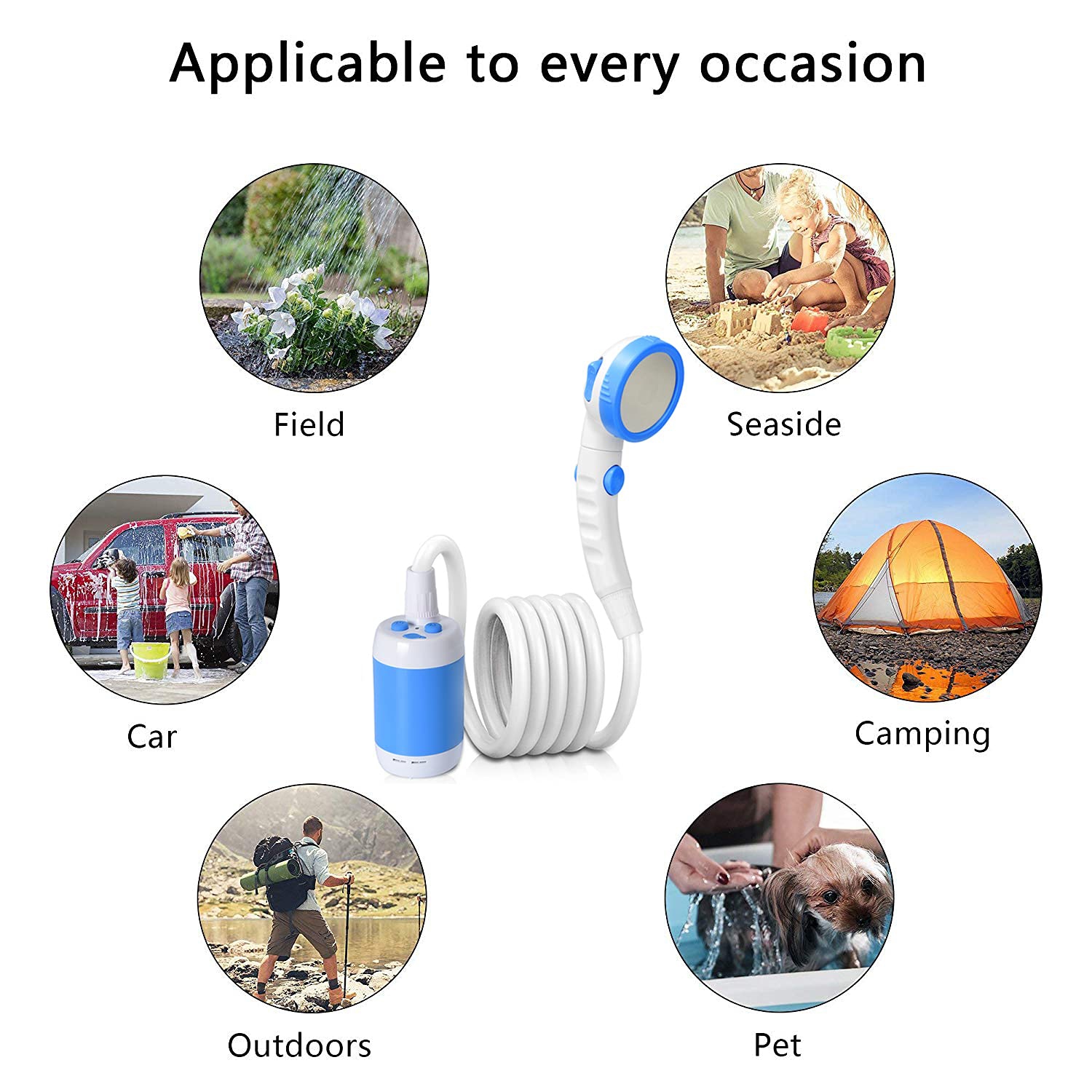 Camp Shower Portable Shower Camping Shower Outdoor Camp Shower Head for Camping Car Washing Gardening Pet Cleaning