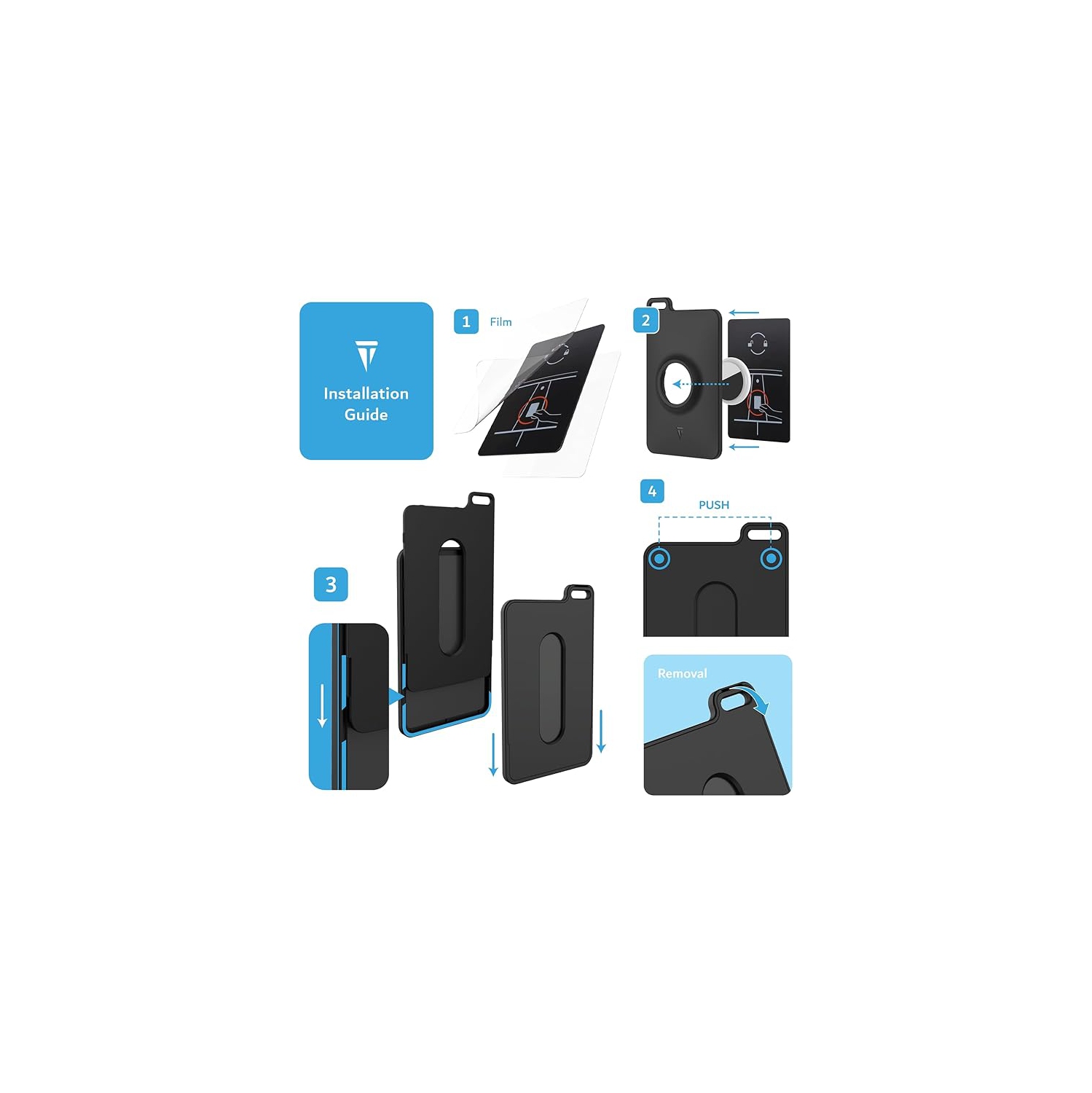 TUDIA Tesla Key Card with Airtag Slot for Model 3 Y S X Cybertruck - 2 Pack