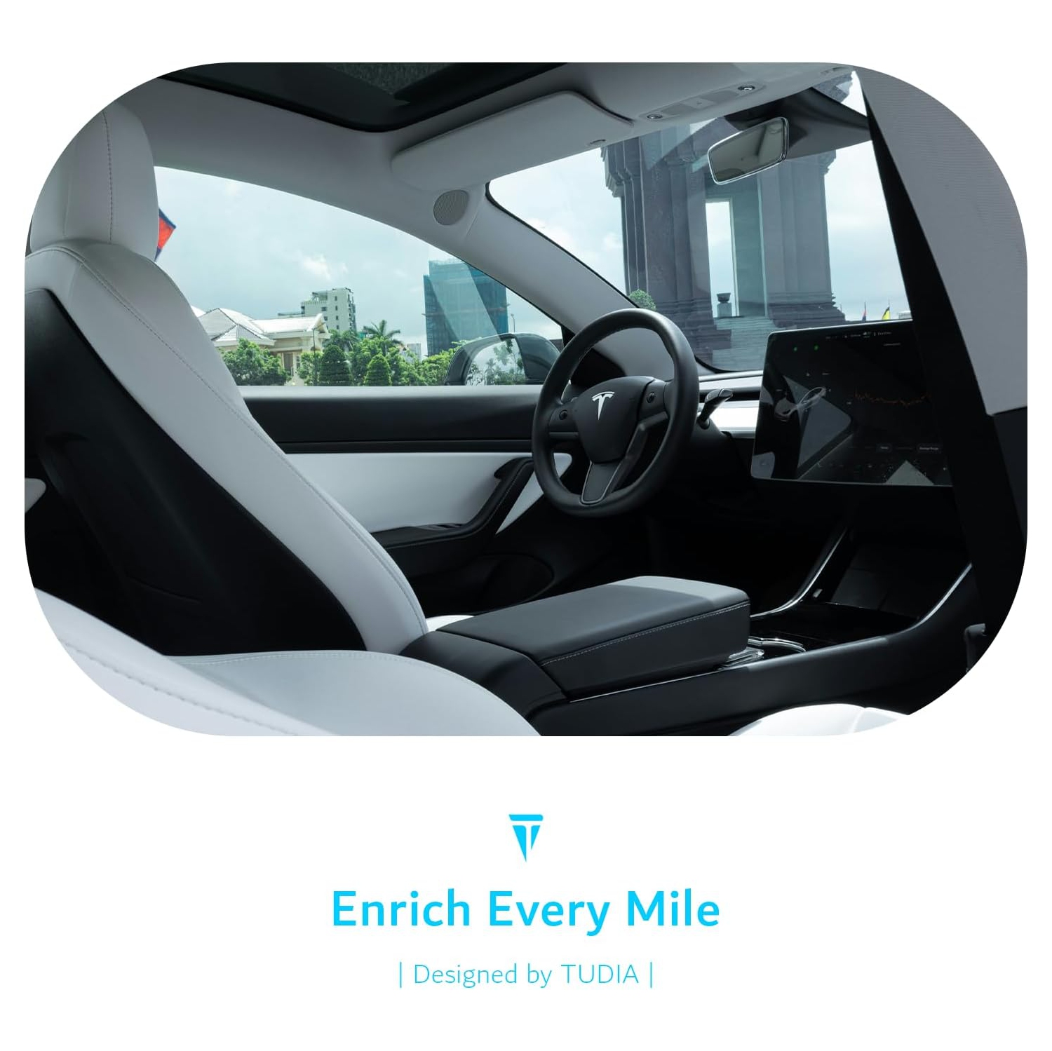 TUDIA Center Console Organizer Tray for Tesla Model 3 / Model Y (2021-2024) Only