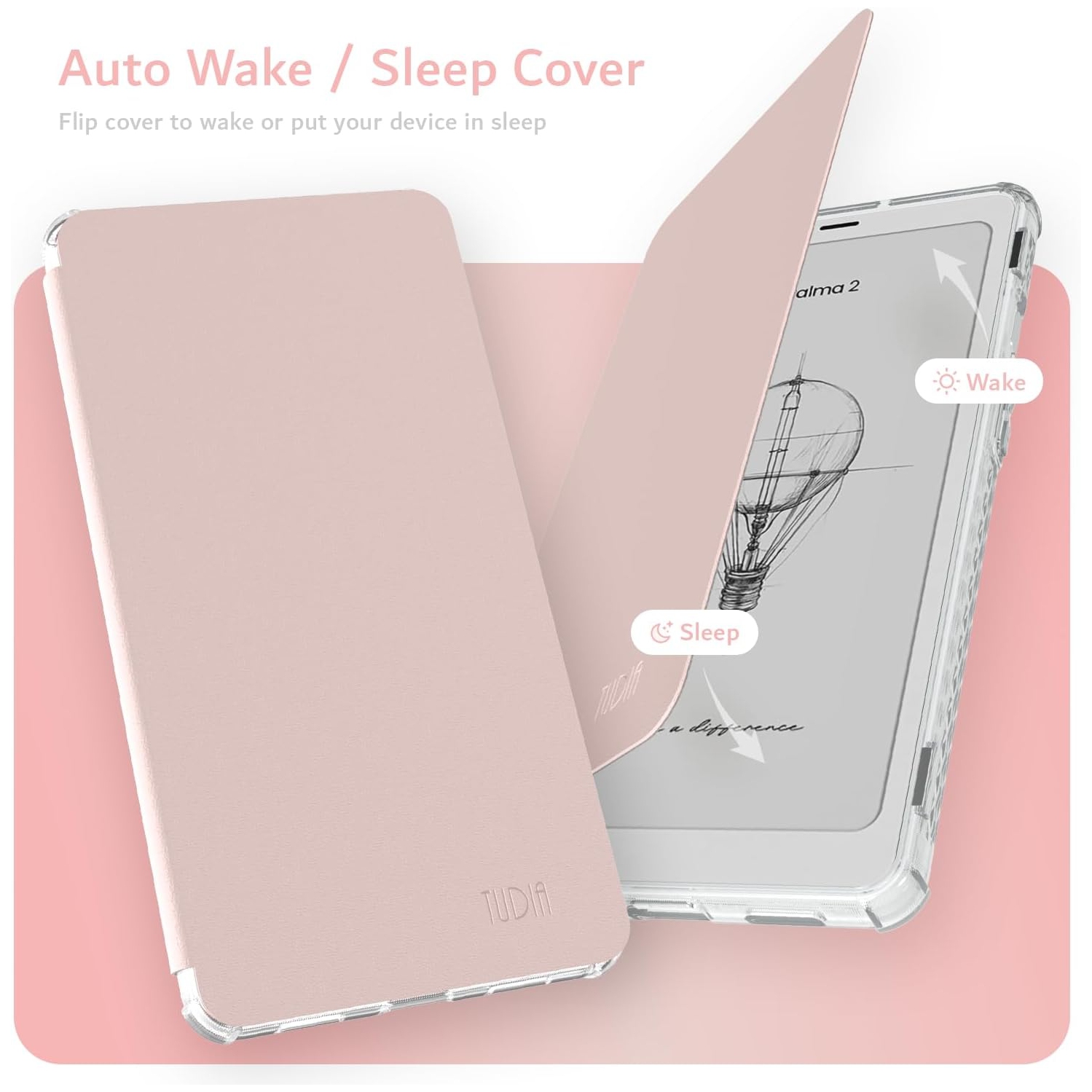 TUDIA SKN FLIP V2 Designed for Onyx Boox Palma 2 Case - Pink