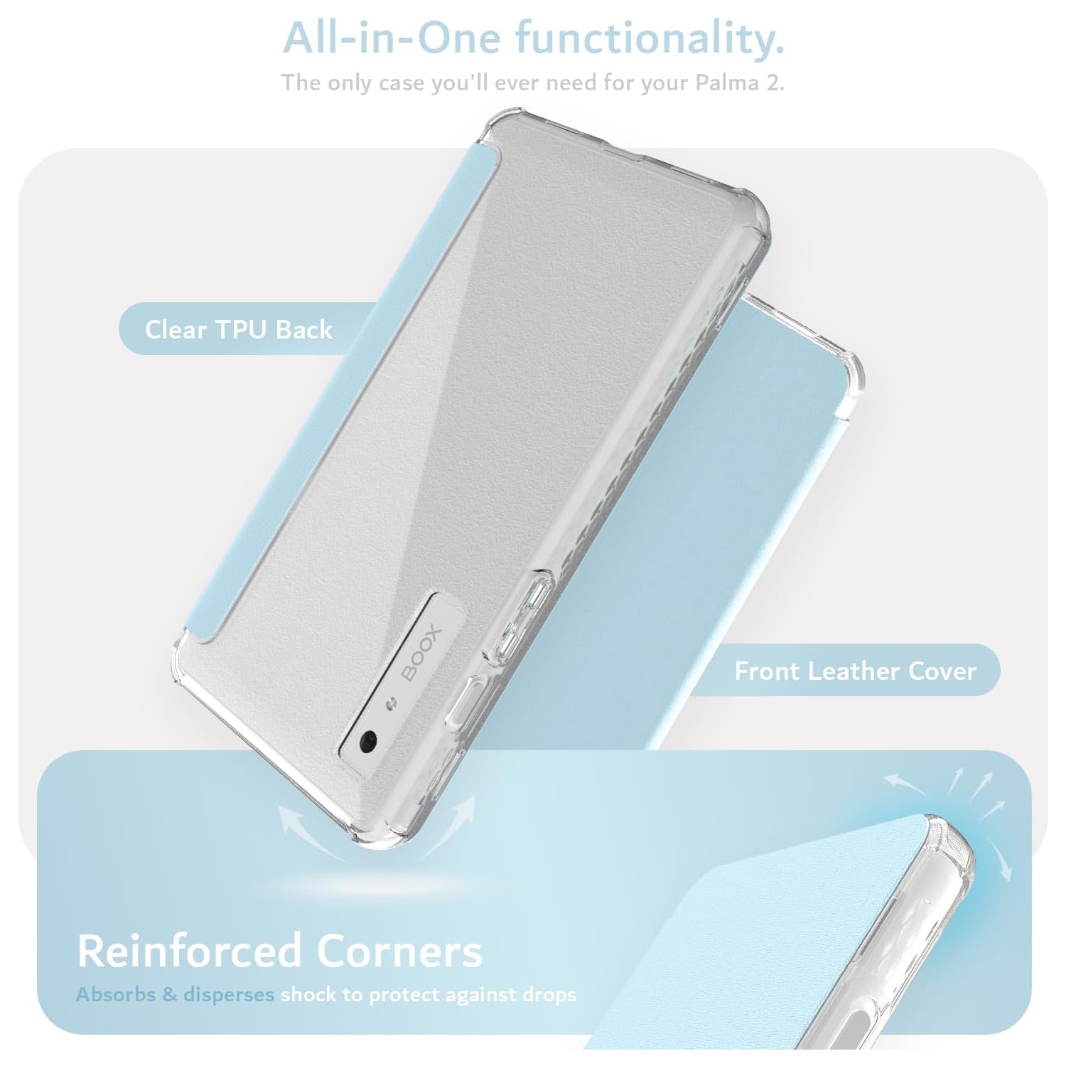 TUDIA SKN FLIP V2 Designed for Onyx Boox Palma 2 Case - Blue