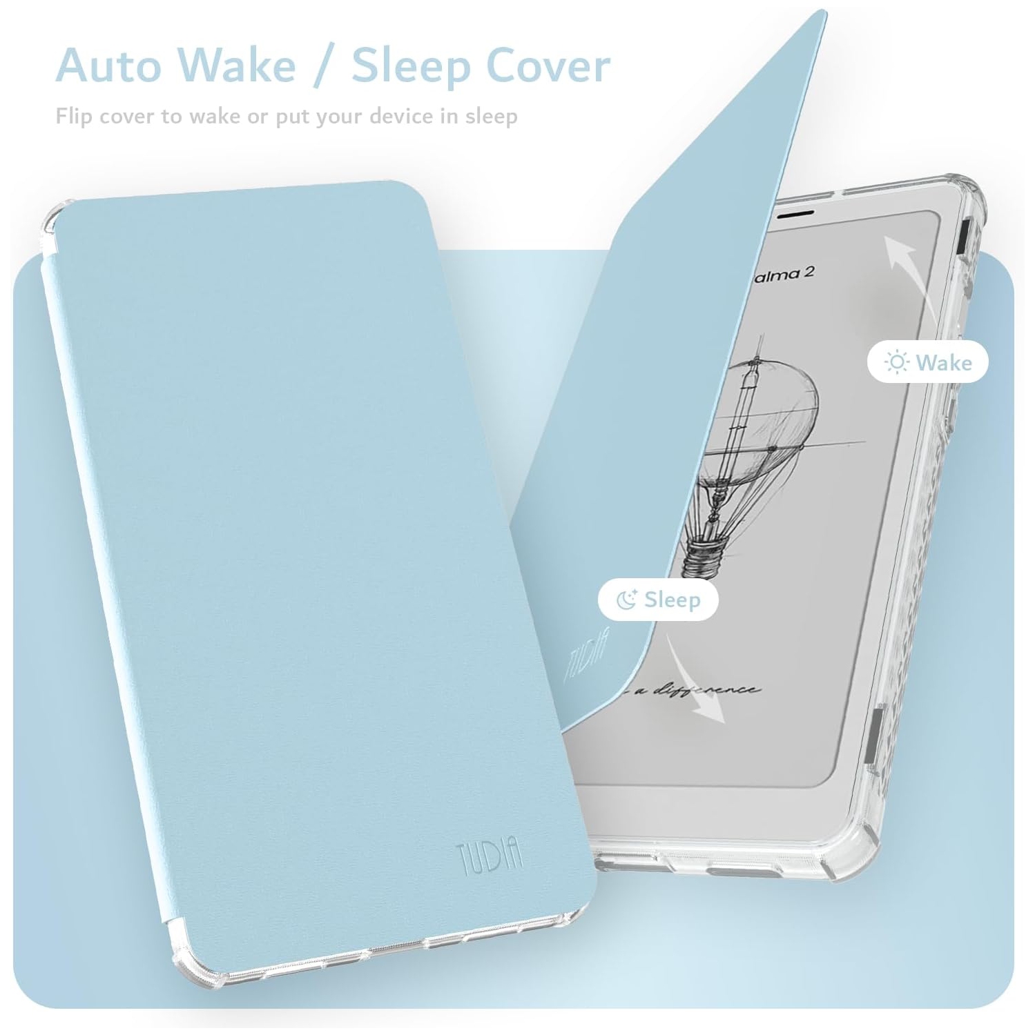 TUDIA SKN FLIP V2 Designed for Onyx Boox Palma 2 Case - Blue