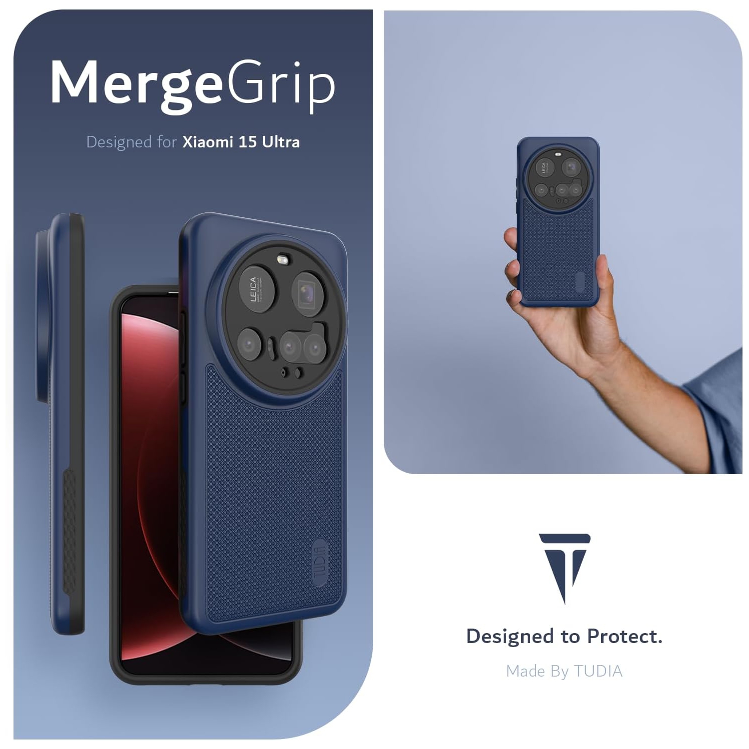 Étui 2025 MergeGrip pour Xiaomi 15 Ultra 5G de TUDIA - Indigo