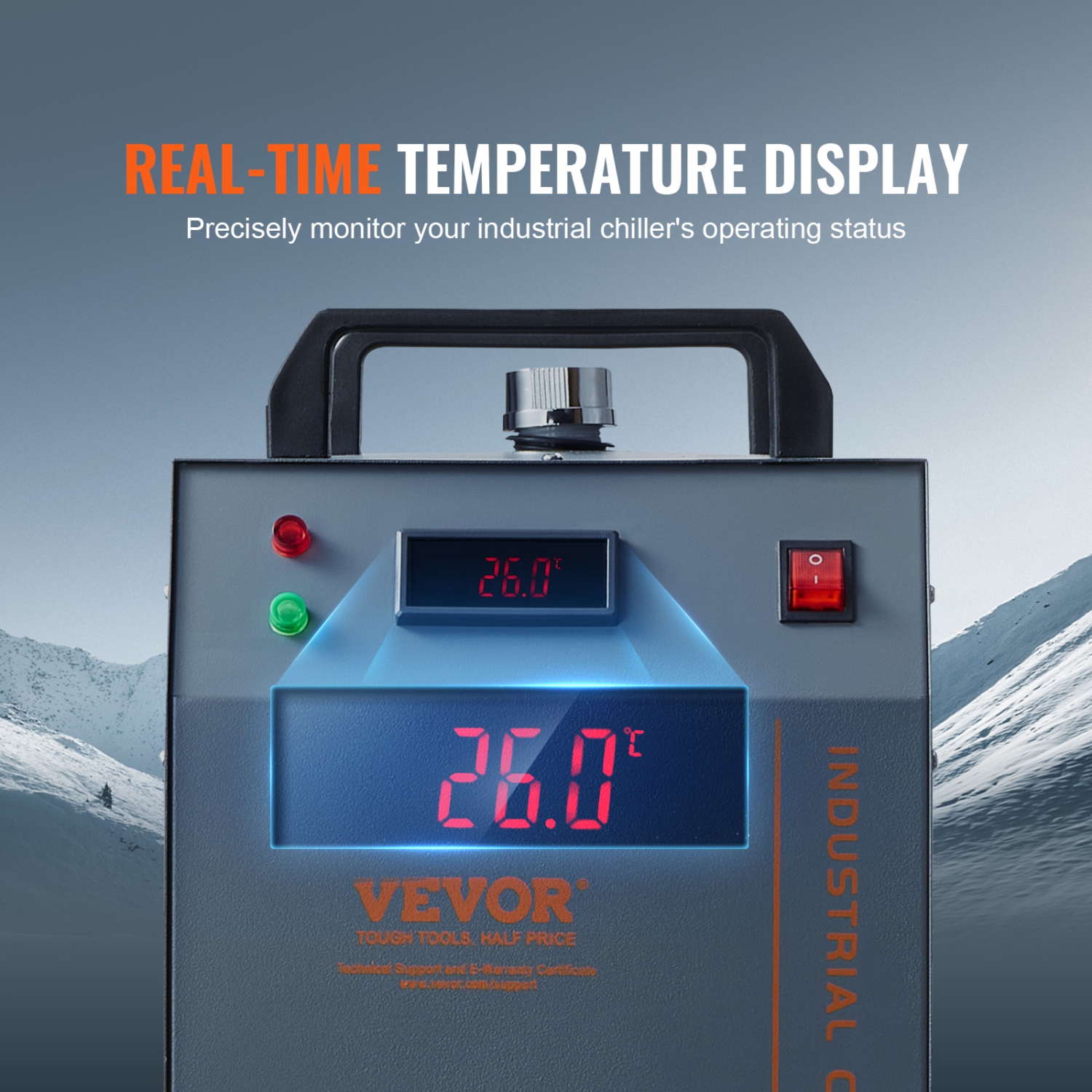 Refroidisseur d'eau industriel VEVOR CW-3000(PRO), refroidisseur d'eau industriel refroidi à l'air 150&nbsp;W avec capacité du réservoir d'eau