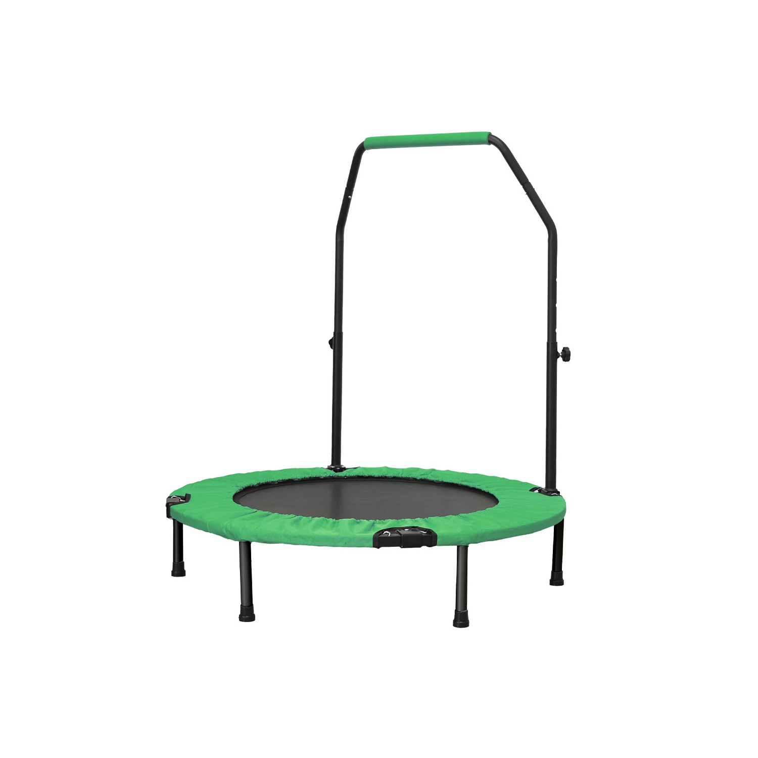 Ainfox 40inch Foldable Mini Trampoline Green Fitness Rebounder with Adjustable Foam Handle
