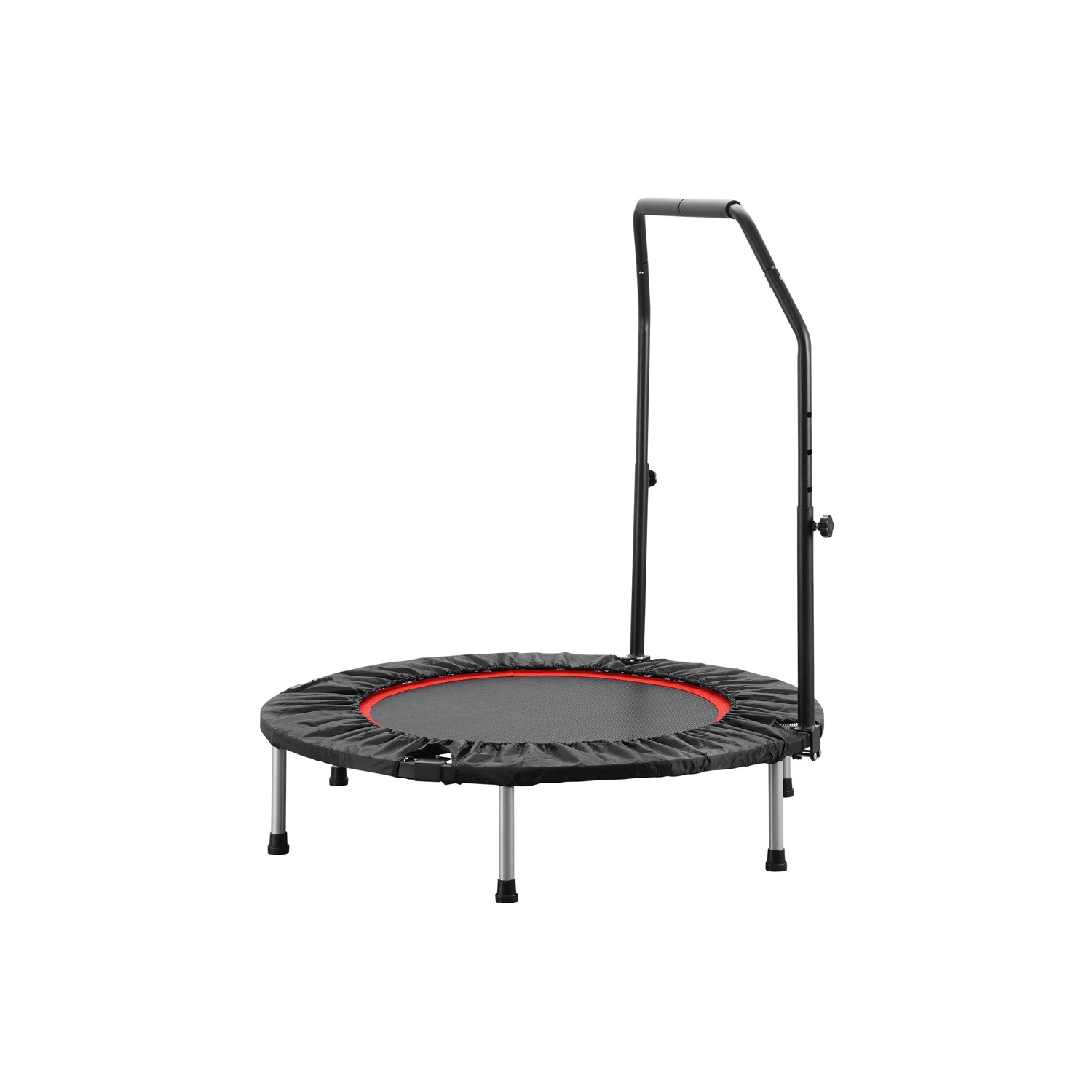 Ainfox 40inch Foldable Mini Trampoline Red Fitness Rebounder with Adjustable Foam Handle