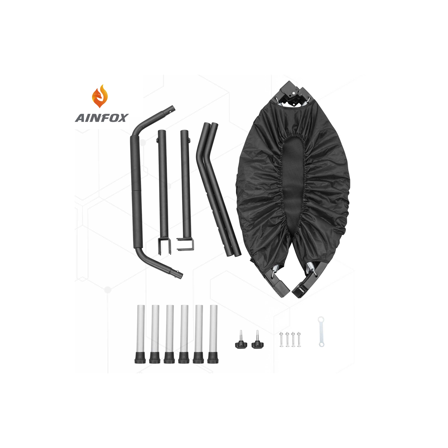 Ainfox 40inch Foldable Mini Trampoline Blue Fitness Rebounder with Adjustable Foam Handle