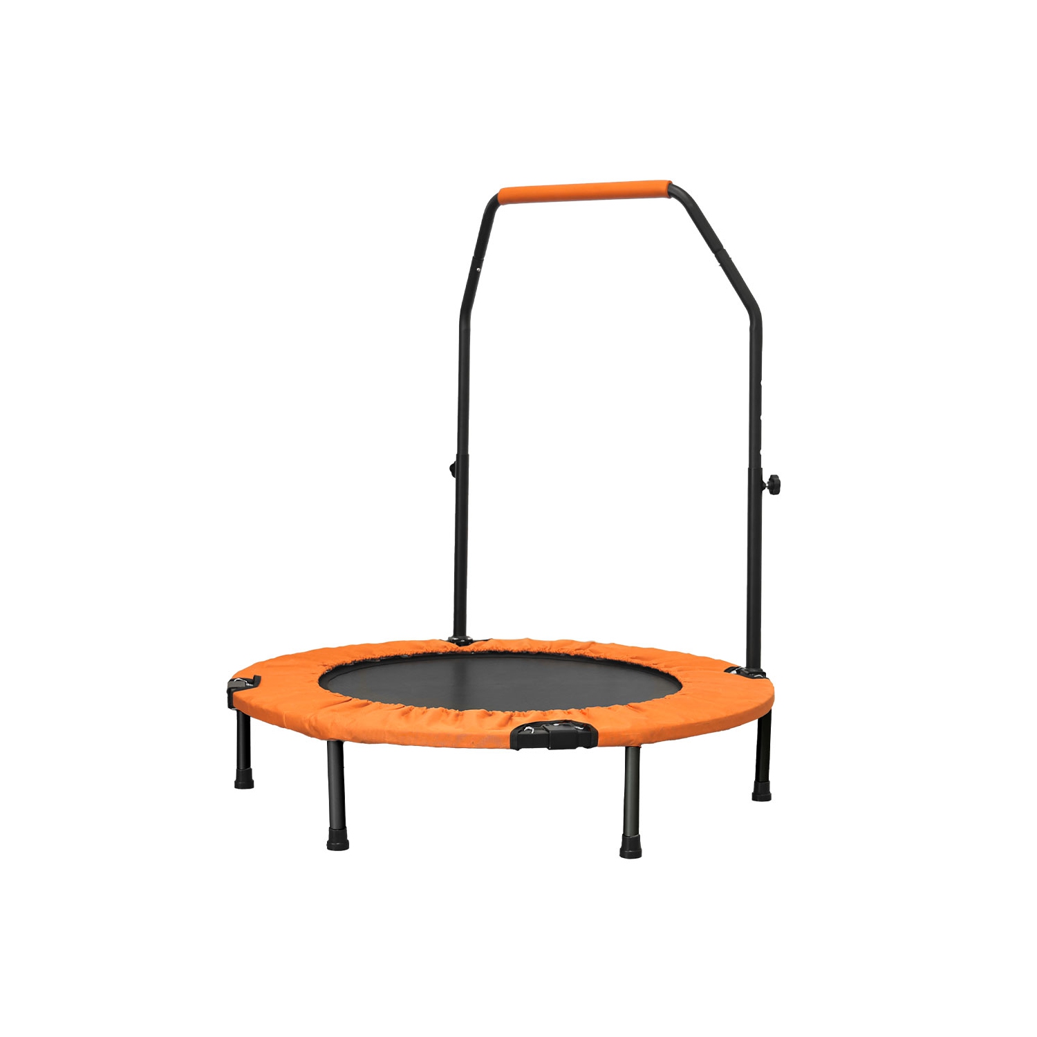 Ainfox 40inch Foldable Mini Trampoline Orange Fitness Rebounder with Adjustable Foam Handle