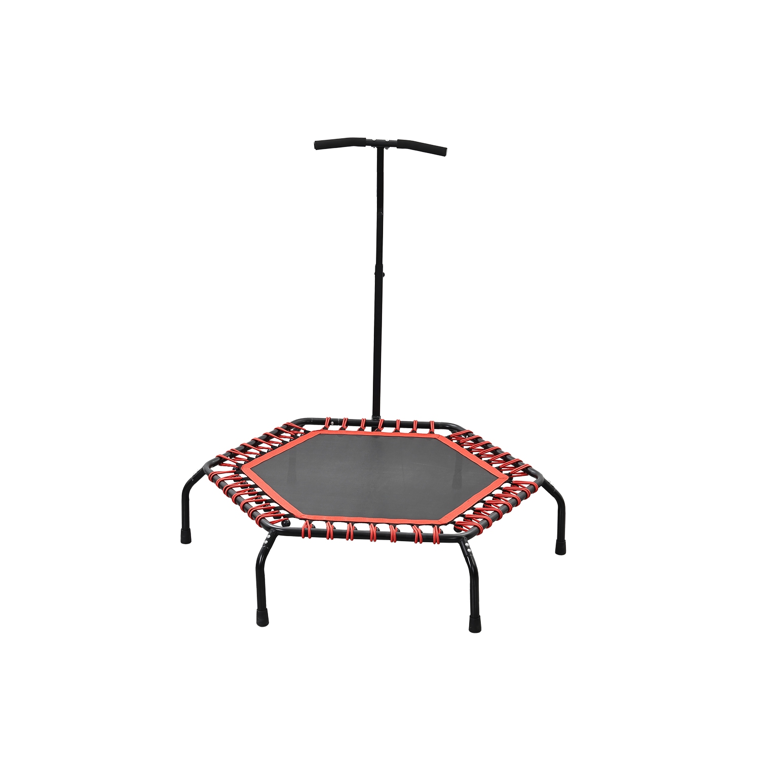 Ainfox 48in Foldable Trampoline Hexagonal Red with Adjustable Foam Handle