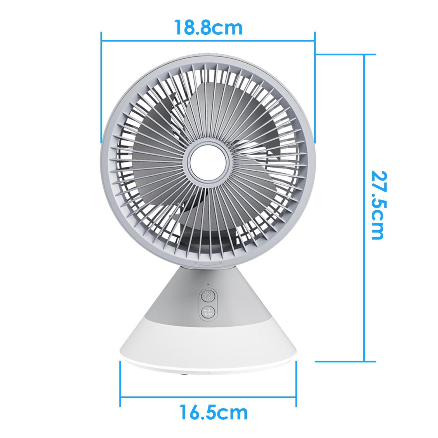 Petit ventilateur de table portatif, ventilateur de circulation d'air rechargeable USB-C à 3 vitesses, idéal pour la chambre et le bureau