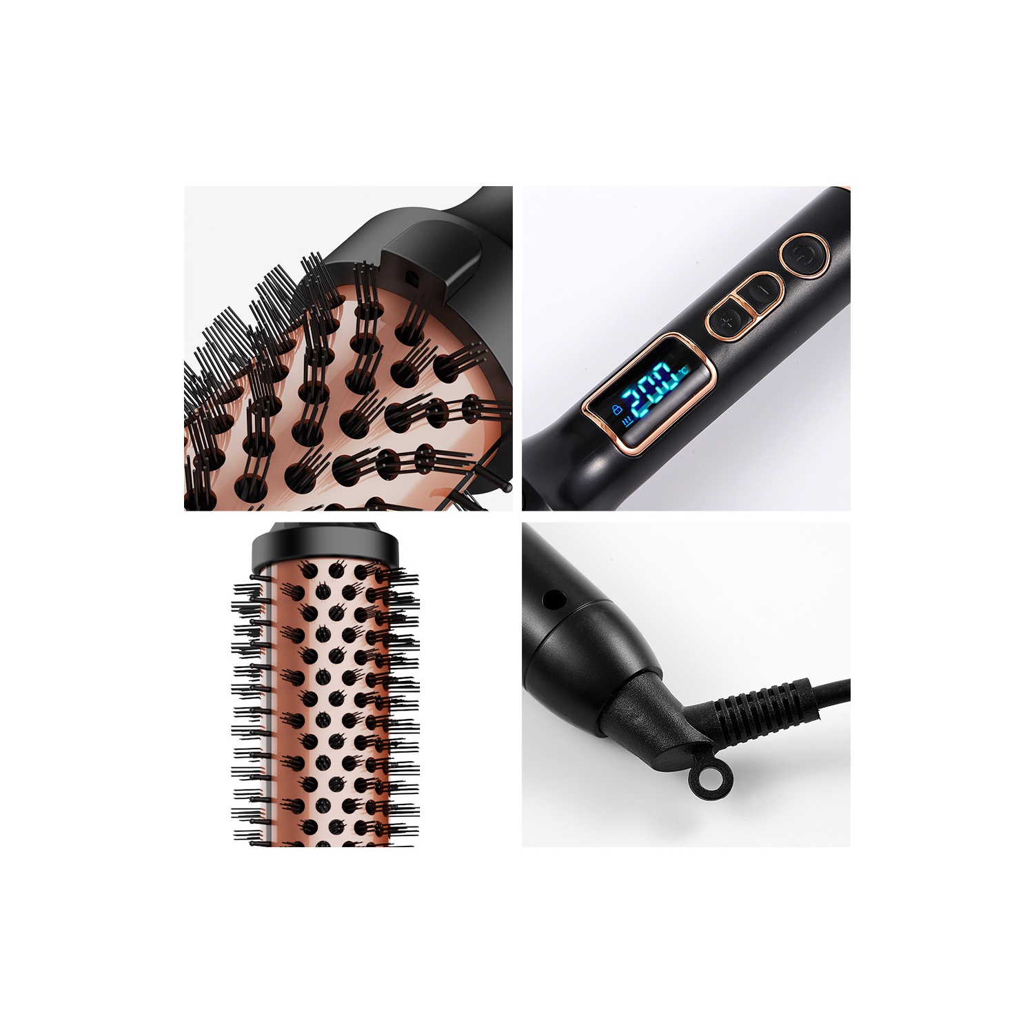 Infrared Thermal Brush for Blowout Look,1.5 Inch Ionic Thermal Round Brush for Natural Curls,38mm Ceramic Curling Iron,Electric Curling Brush