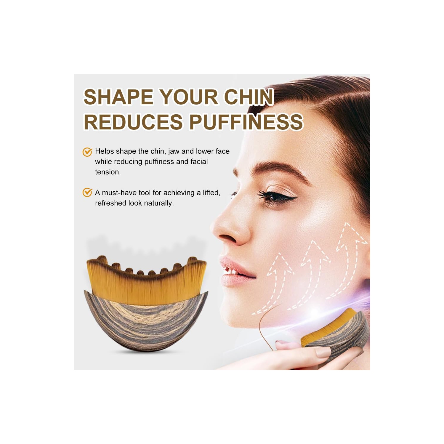 Lymphatic Contour Face Brush,Dry Brushing Face Brush,Lymphatic Drainage Massager for Face,Chin & Jawline Sculpting,Ergonomic Design Fit Skin and