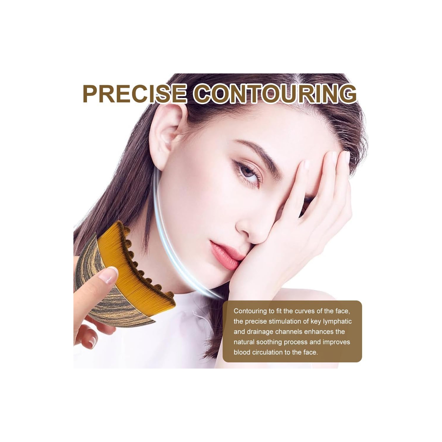 Lymphatic Contour Face Brush,Dry Brushing Face Brush,Lymphatic Drainage Massager for Face,Chin & Jawline Sculpting,Ergonomic Design Fit Skin and