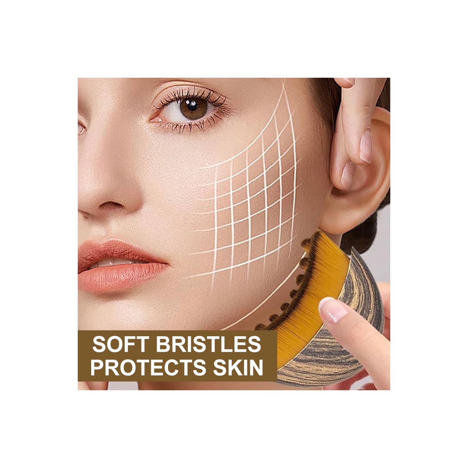 Lymphatic Contour Face Brush,Dry Brushing Face Brush,Lymphatic Drainage Massager for Face,Chin & Jawline Sculpting,Ergonomic Design Fit Skin and