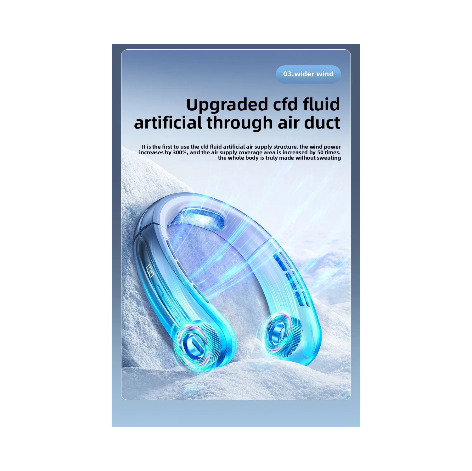 New style neck hanging fan, portable charging portable small USB silent neck hanging cooling wind leafless outdoor fan - deep space gray stepless