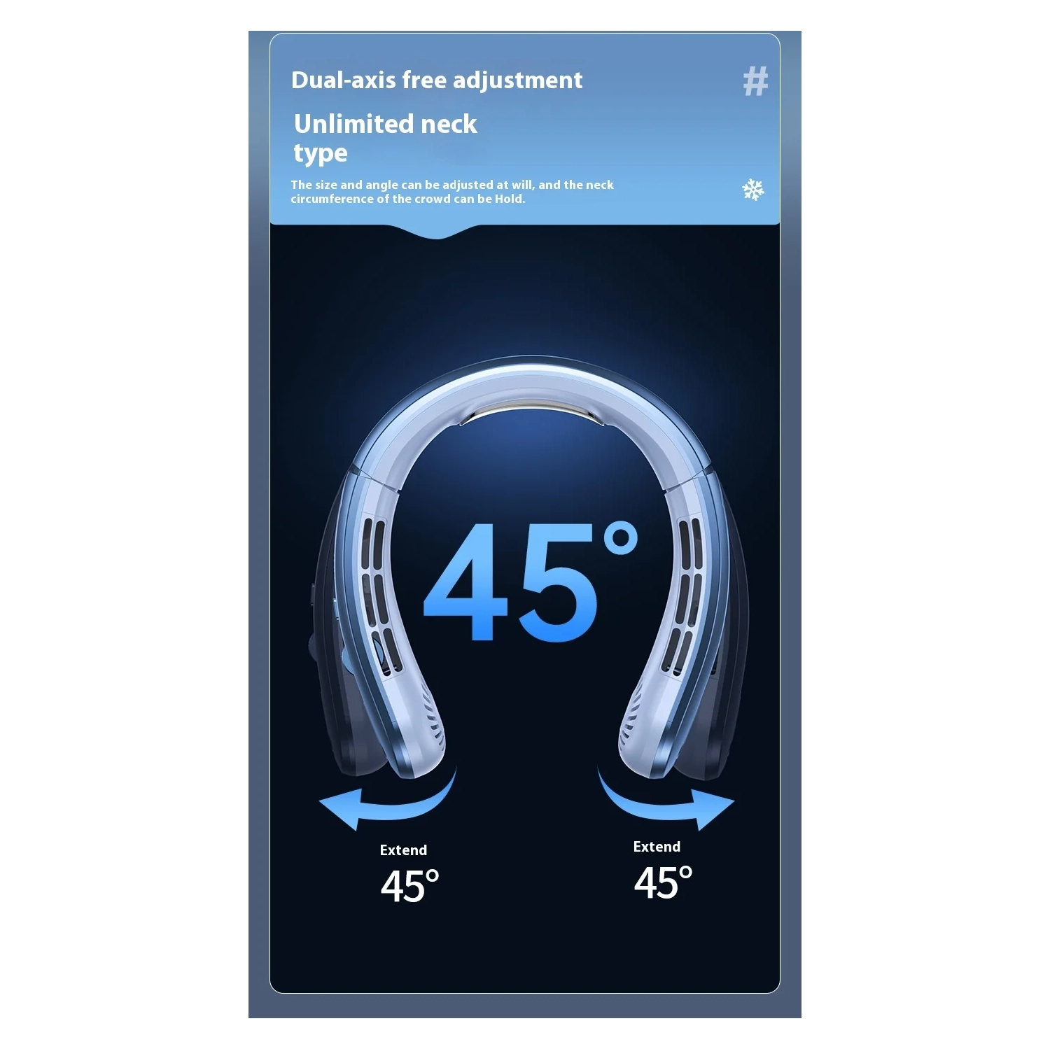 New style neck hanging fan, portable charging portable small USB silent neck hanging cooling wind leafless outdoor fan - deep space gray stepless