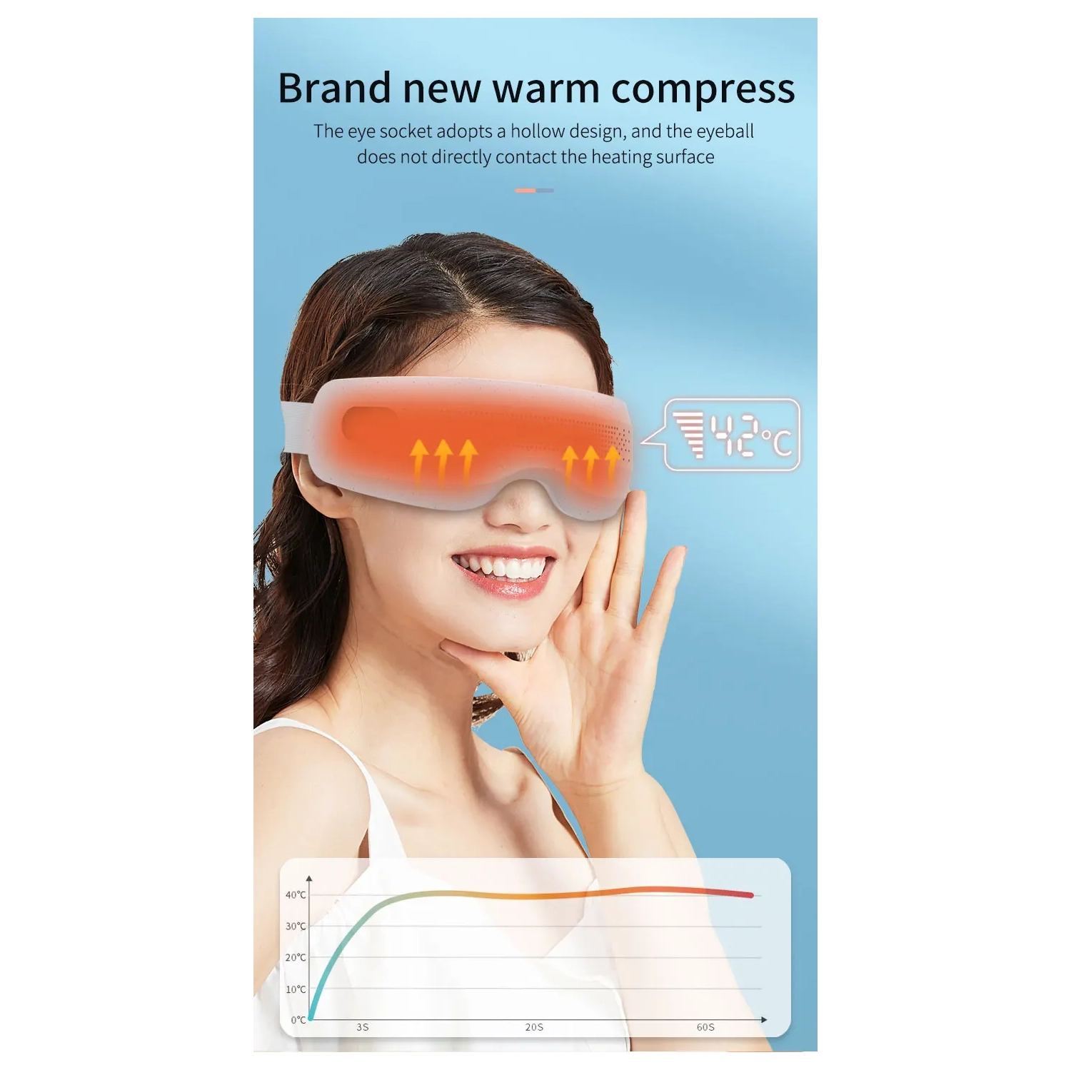 Visual eye protector, hot compress eye massager, rhythmic eye mask eye massager-221B [vibration + hot compress + music + Bluetooth + broadcast +