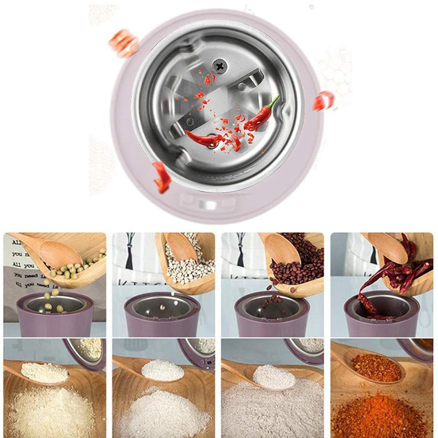 Grinding Machine Grain Mill Crusher, Household Small Chinese Herbal Medicine Dry Mill, Electric Spice Coffee Grinder For Beans,Peppers,Spices,Herbs