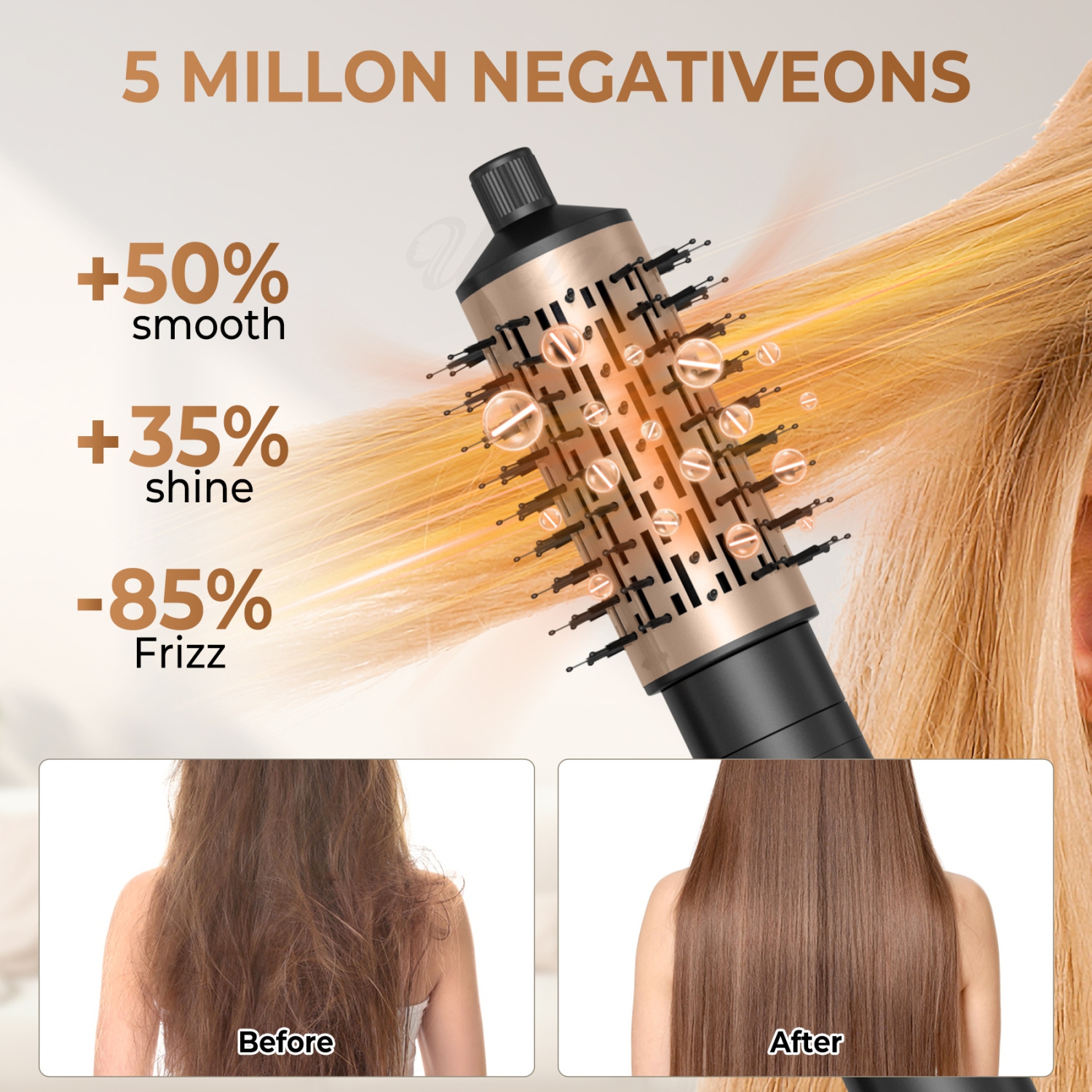 3 in 1 Air Styler Hair Dryer Brush, Rotating Hair Dryer Brush with 3 Hot Hair Styler Blow Dry Brush Set