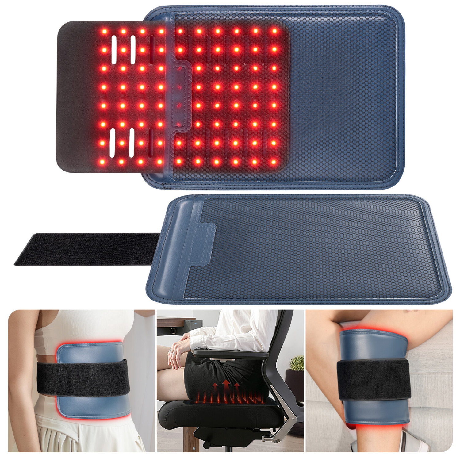 Coussin thérapeutique à double lumière amovible et rechargeable soulageant la douleur pour l'arthrite Lumière rouge et infrarouge apaisant les