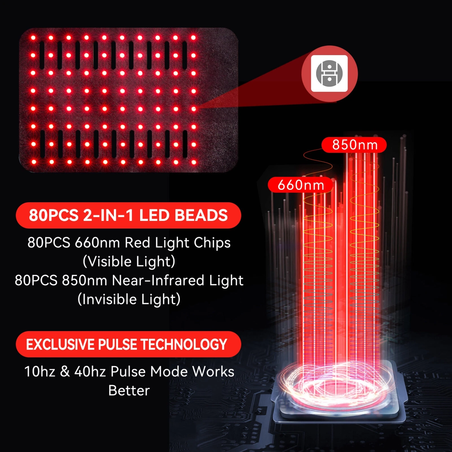 Coussin thérapeutique à double lumière amovible et rechargeable soulageant la douleur pour l'arthrite Lumière rouge et infrarouge apaisant les