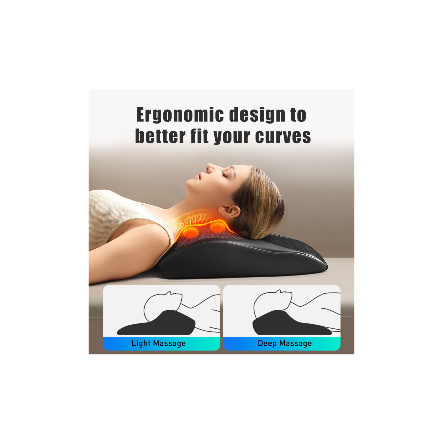 Shiatsu Neck and Back Massager with Heat,Electric Deep Tissue Kneading Neck and Shoulder Massage